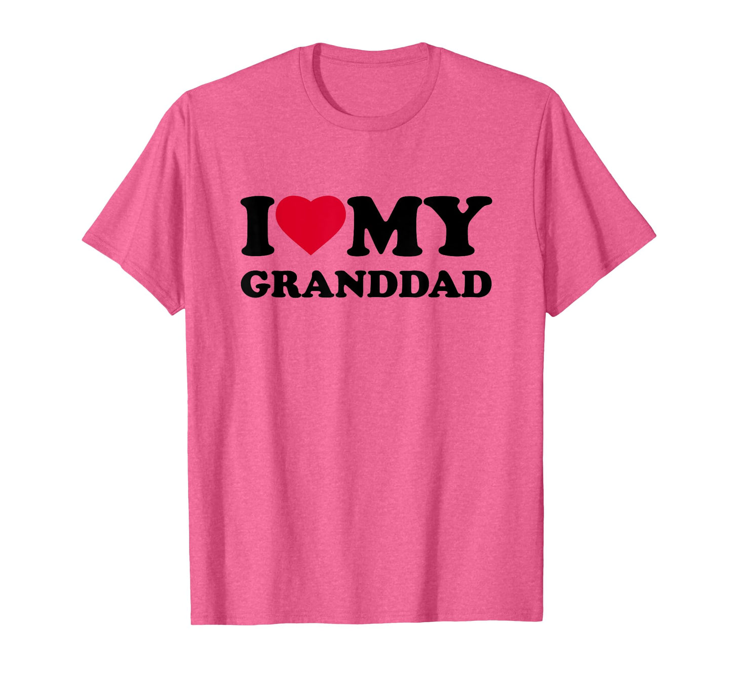 I Love My Granddad Heart Family Grandpa T-Shirt