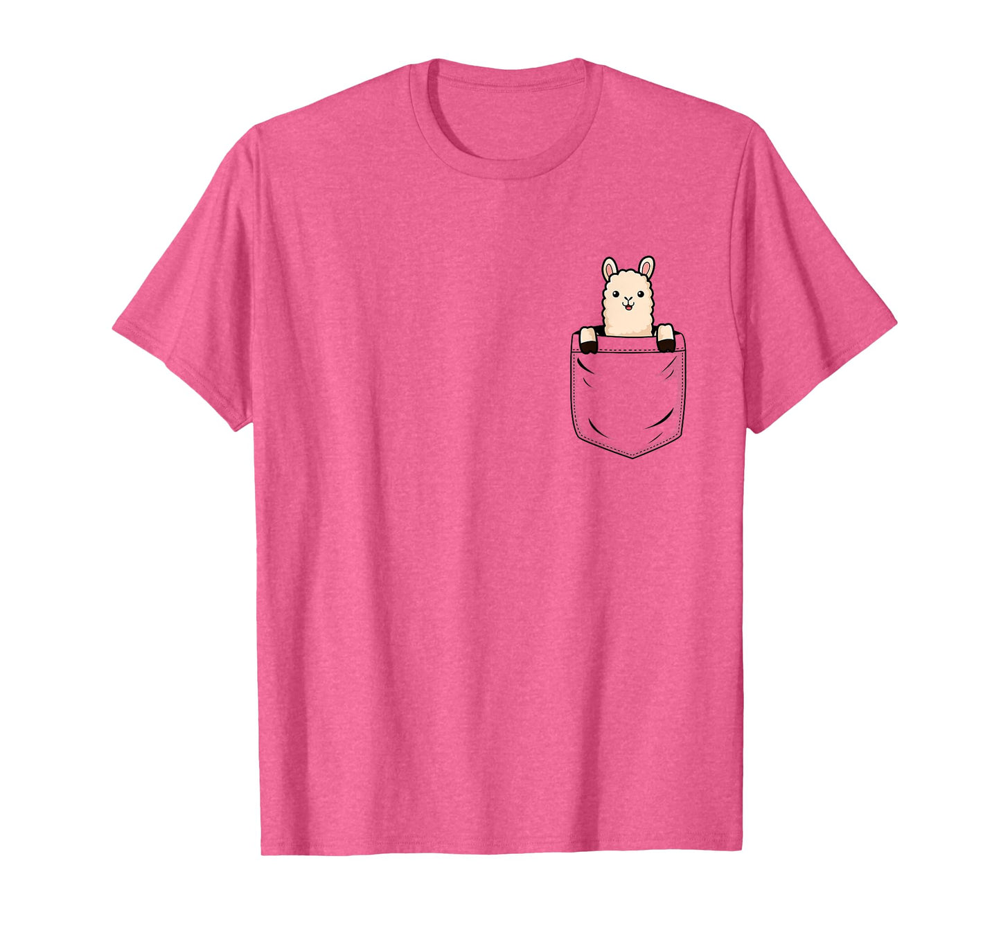 Llama Lovers Cute Funny Llama In Pocket T-Shirt