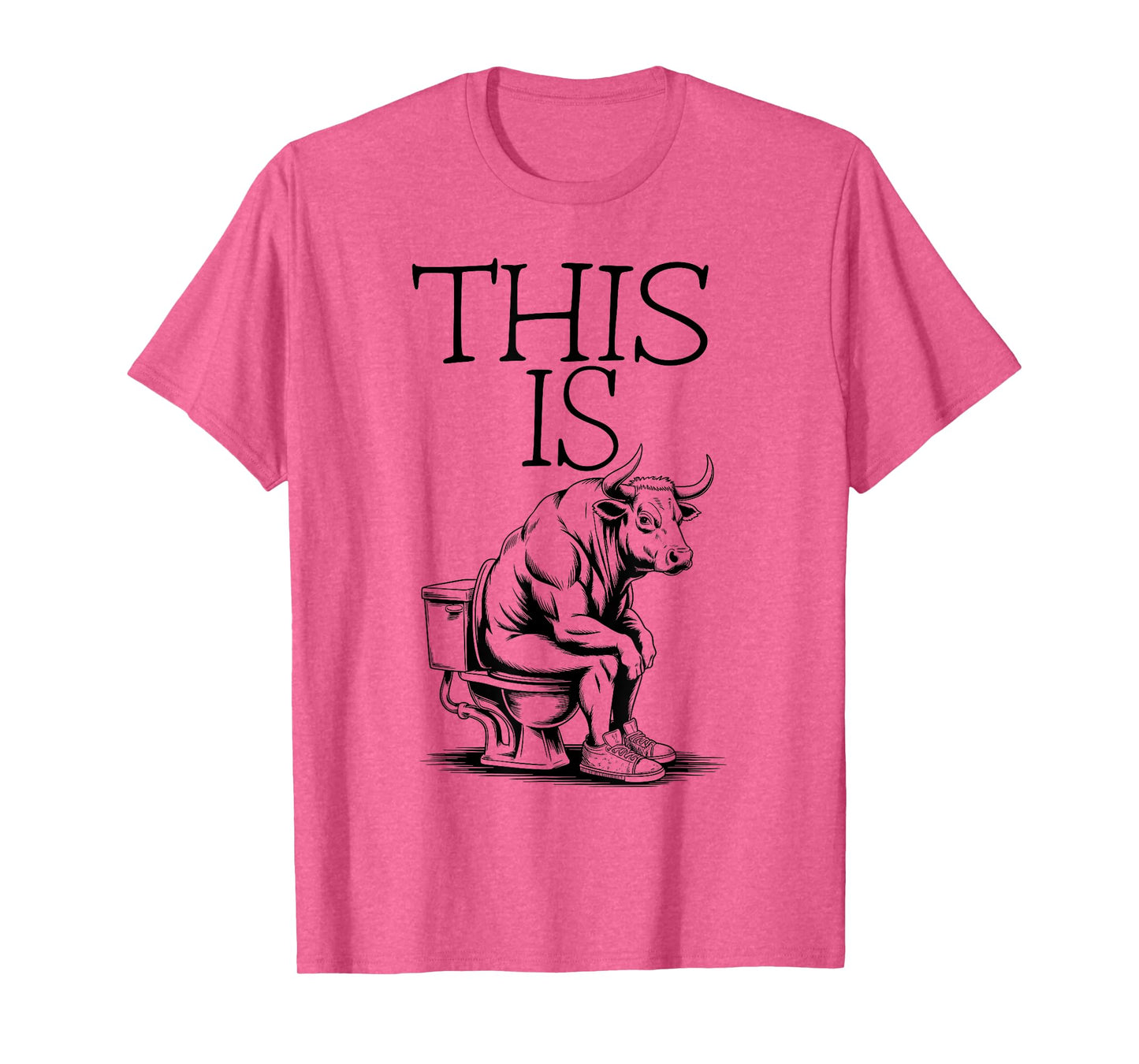 This Is Bullsht Funny Bull Toilet Humorous Cow Design Men T-Shirt