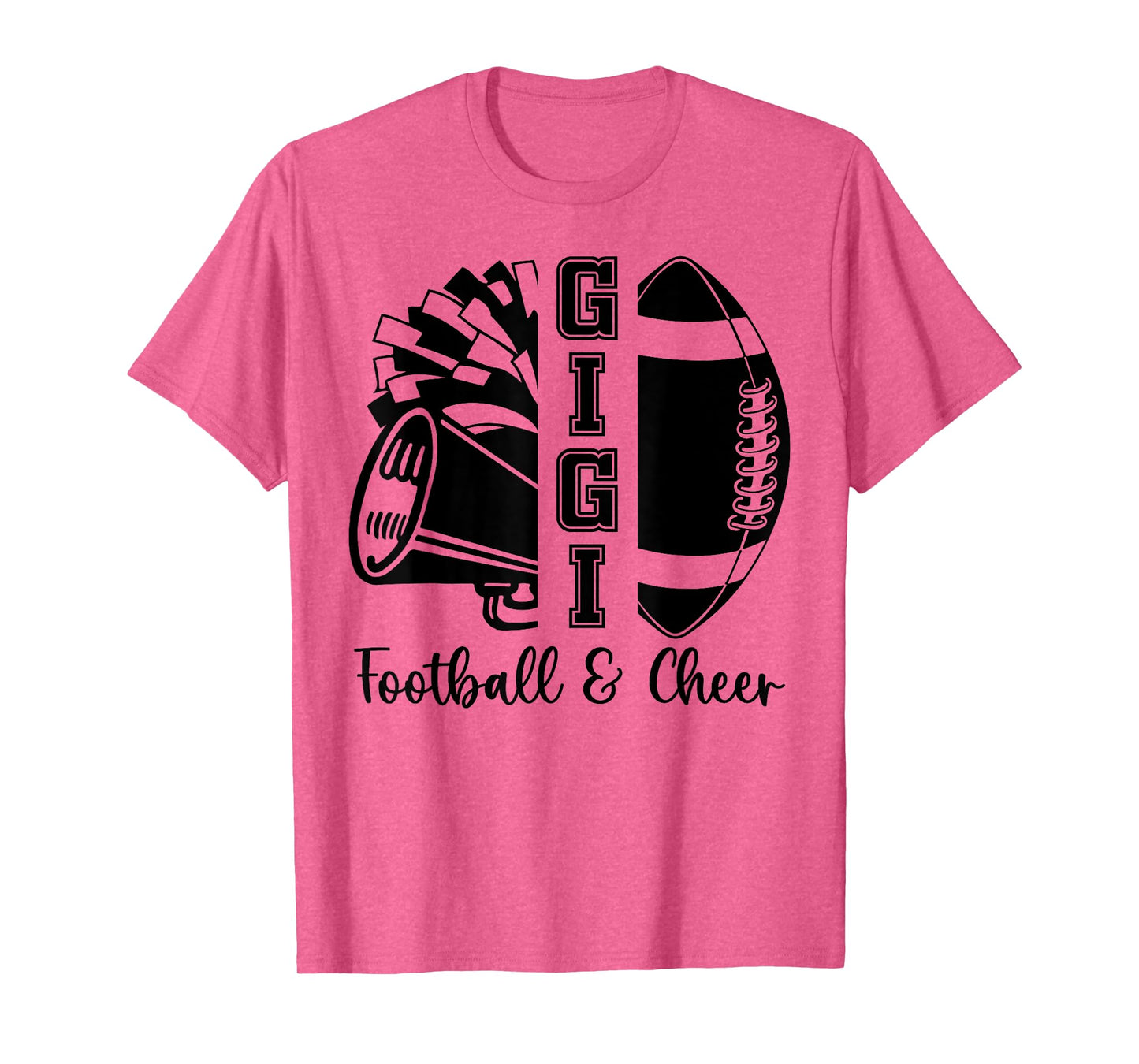 Football Cheer Gigi Grandma High School Cheerleader Pom Pom T-Shirt