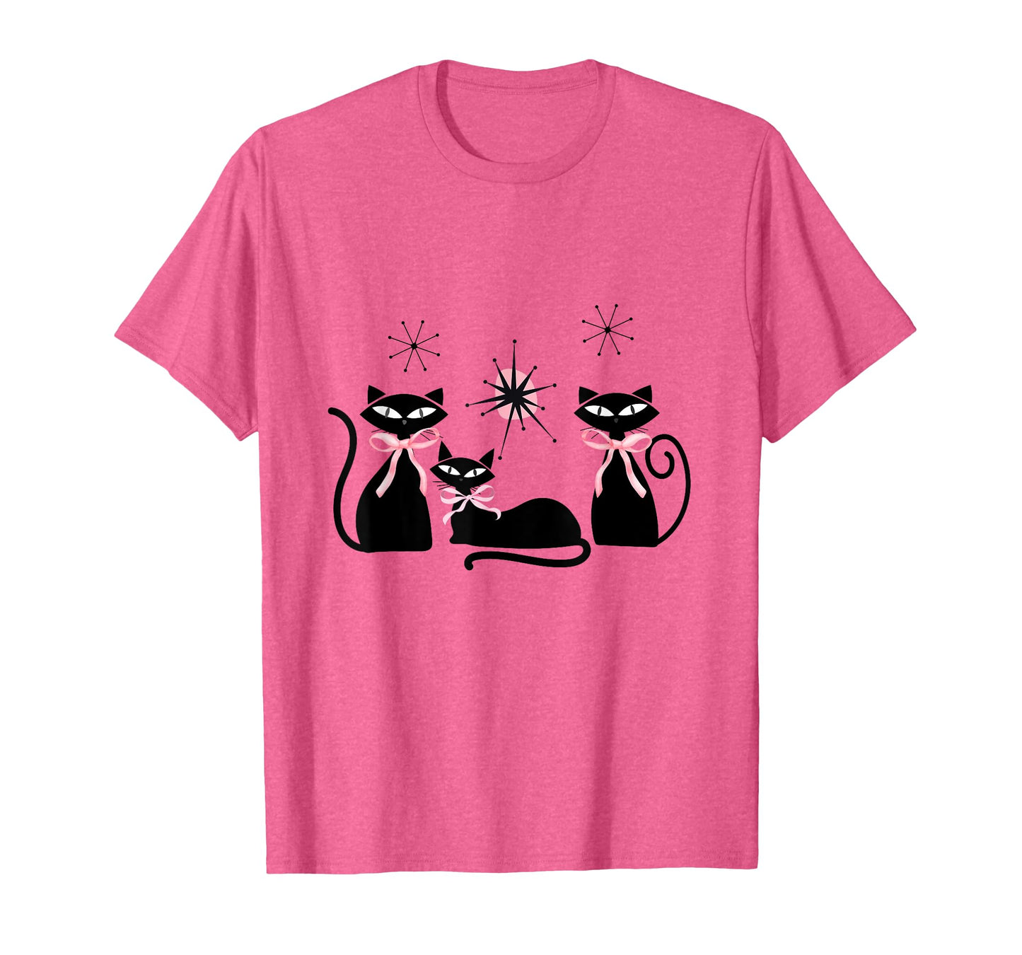 Atomic Cats Pink Bows Black Kitties MCM Girl T-Shirt