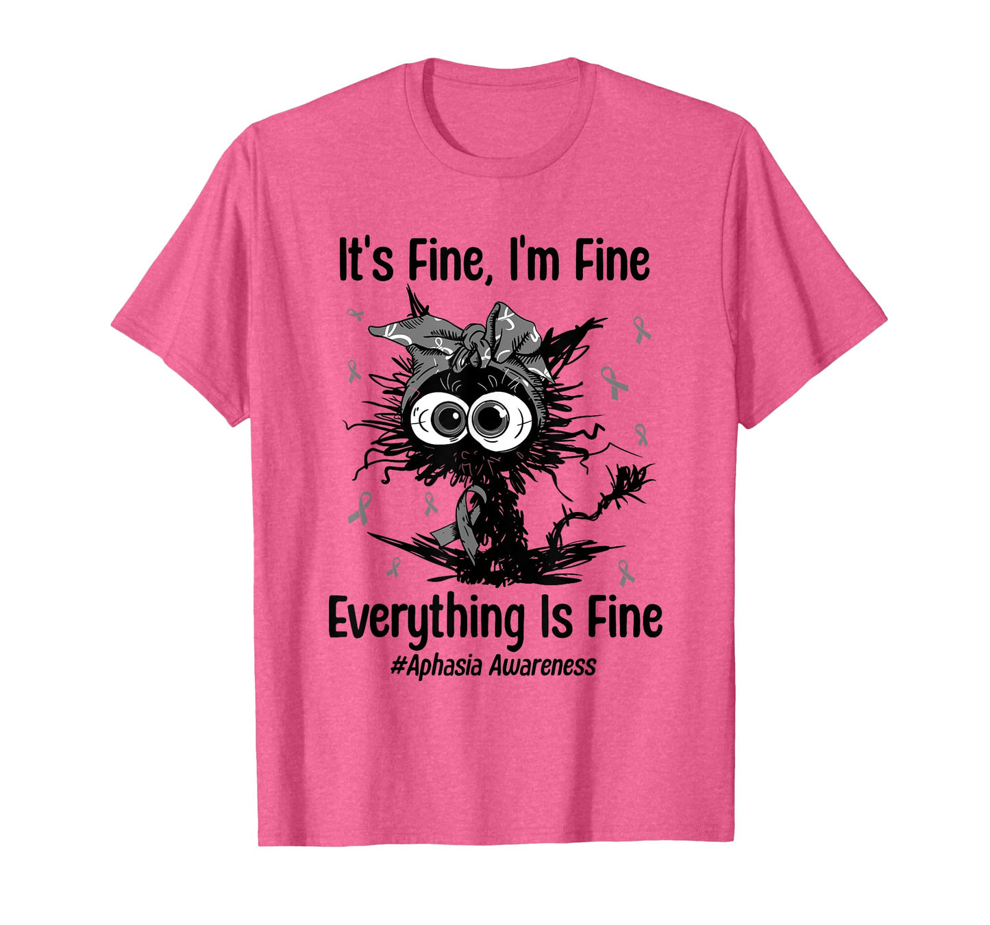 Funny Cat Aphasia Awareness Common Brain - Language Disorder T-Shirt for Men Women Kids