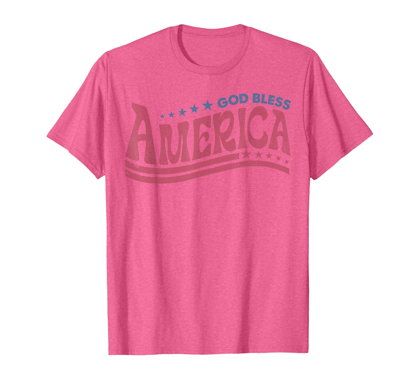 Retro 4th Of July God Bless America Patriotic Christian T-Shirt