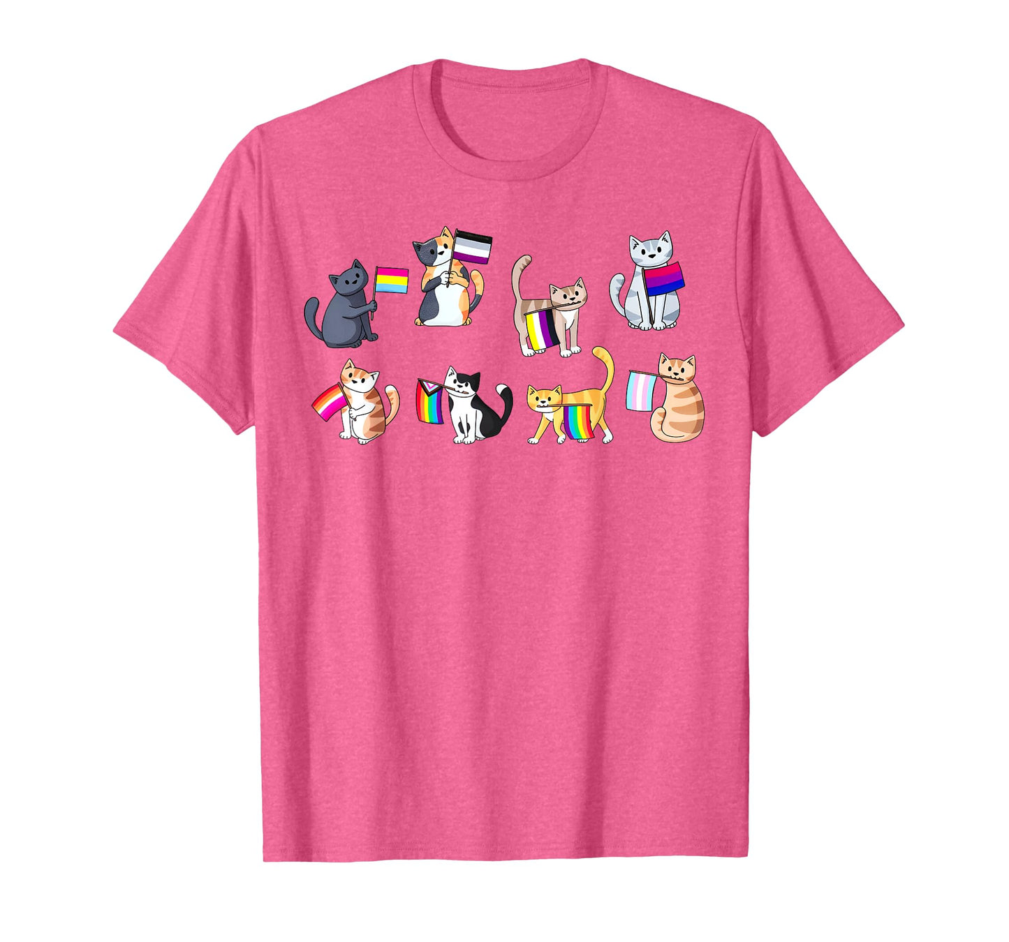 Pride Flags Cat LGBT Pride Rainbow Trans Ace Pan Bi Lesbian Men Women T-Shirt
