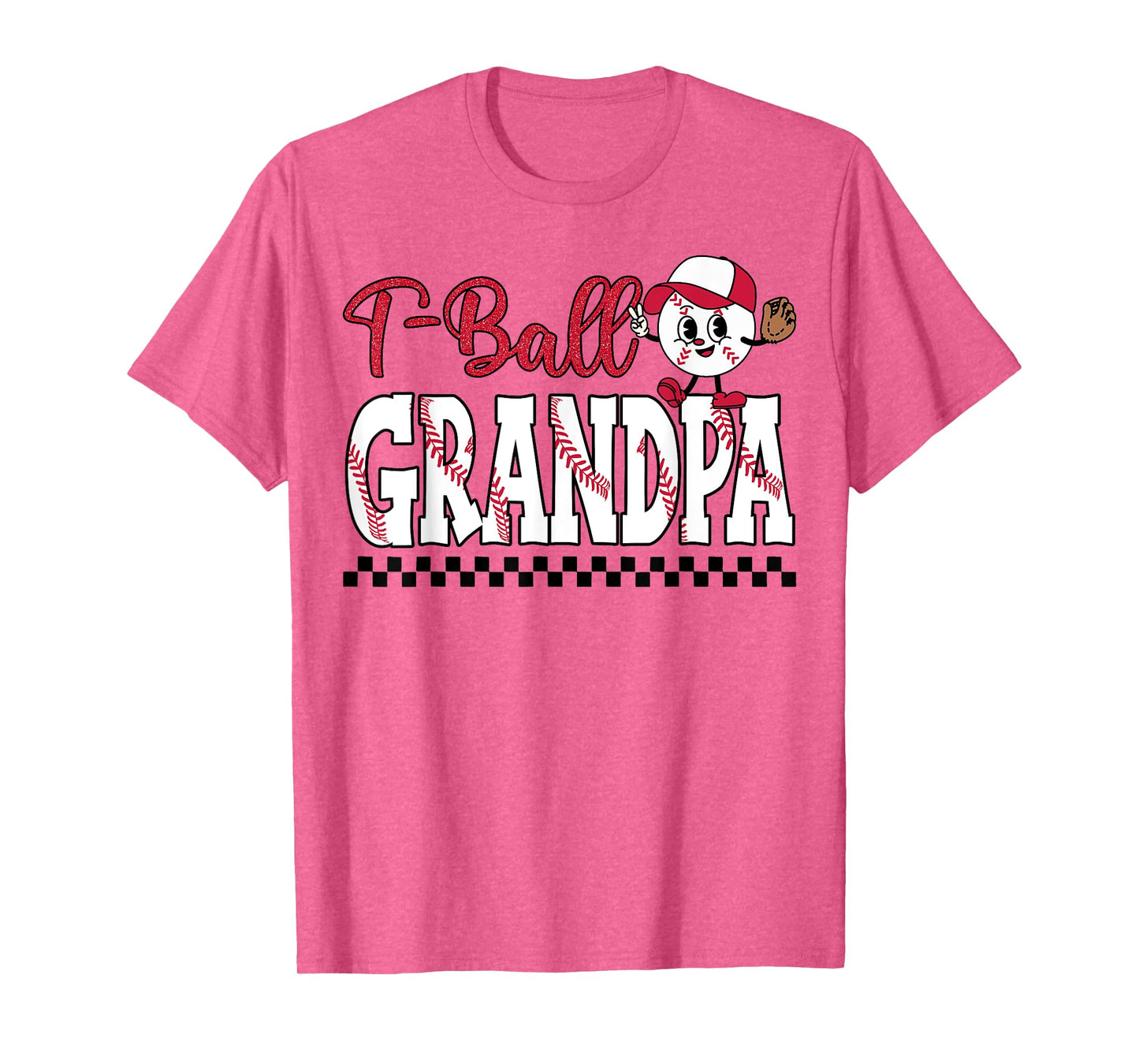 Tee Ball Grandpa Leopard Funny Tball Grandpa T-Shirt