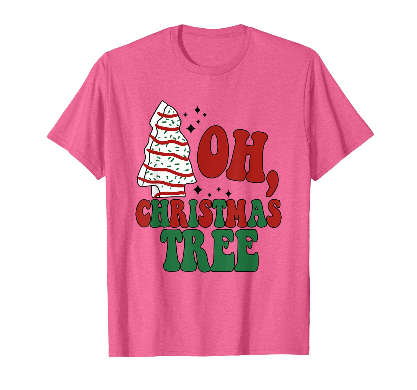 Oh Christmas Tree Cakes Debbie Becky Jen Groovy Retro Pajama T-Shirt