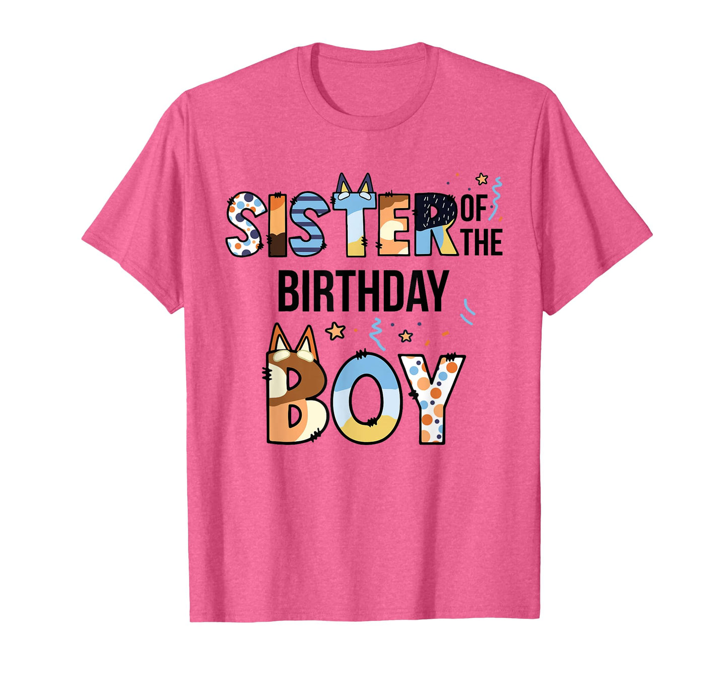 Sister Of The Birthday Boy Party Blue Dog Lover Matching T-Shirt