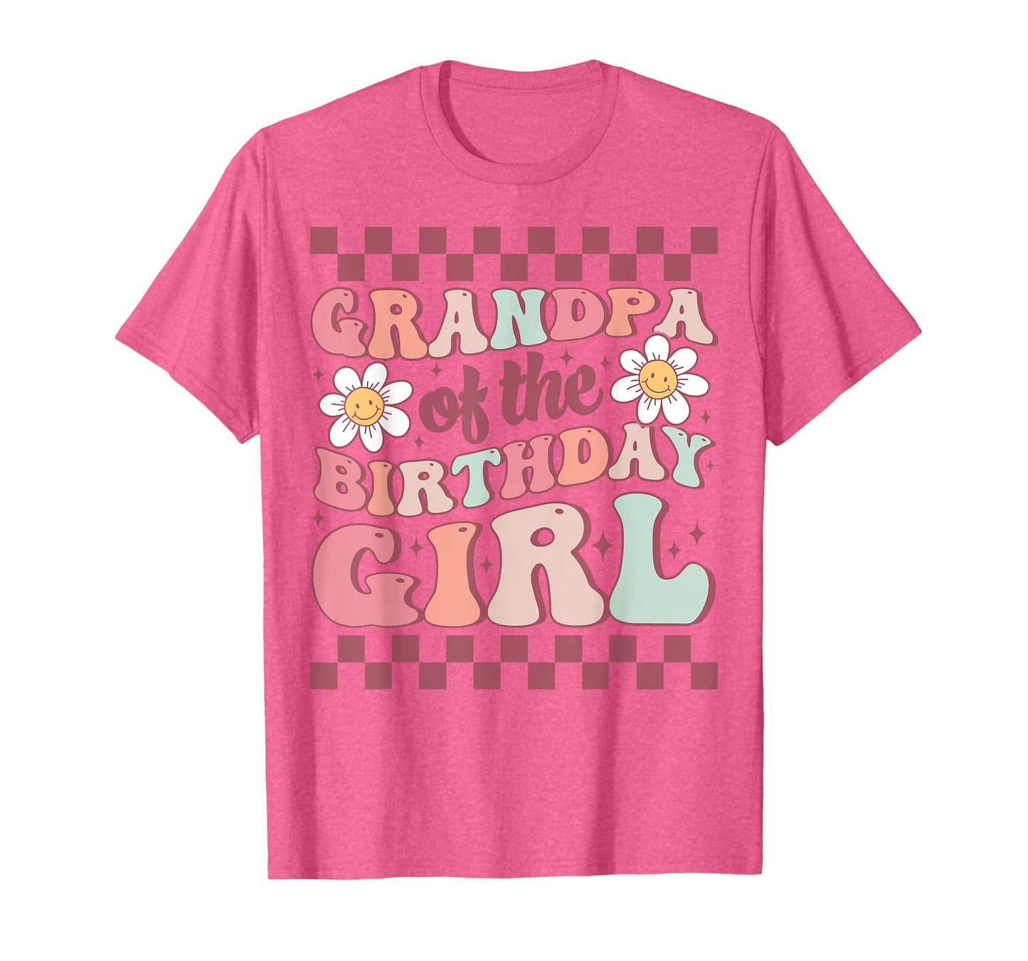 Grandpa of The Birthday Girl Family Groovy Birthday Party T-Shirt