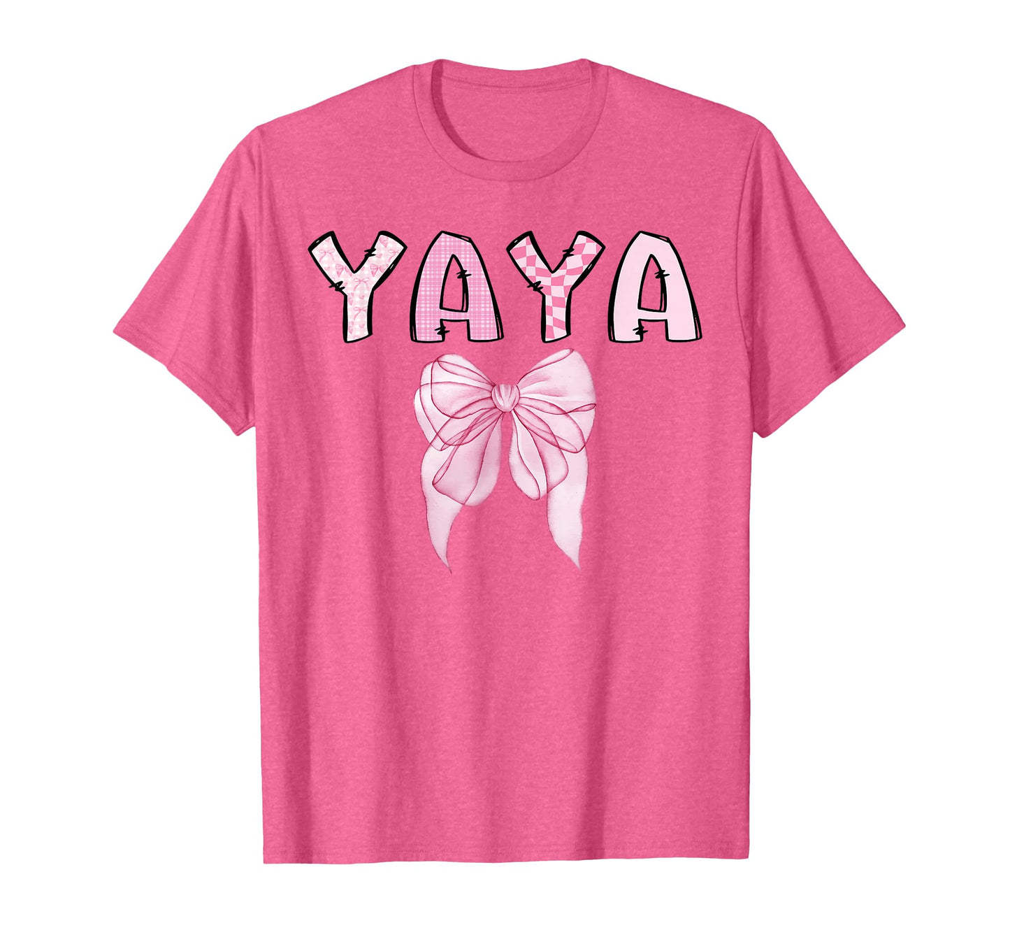 Yaya Birthday Girl Matching Coquette Pink Bow T-Shirt