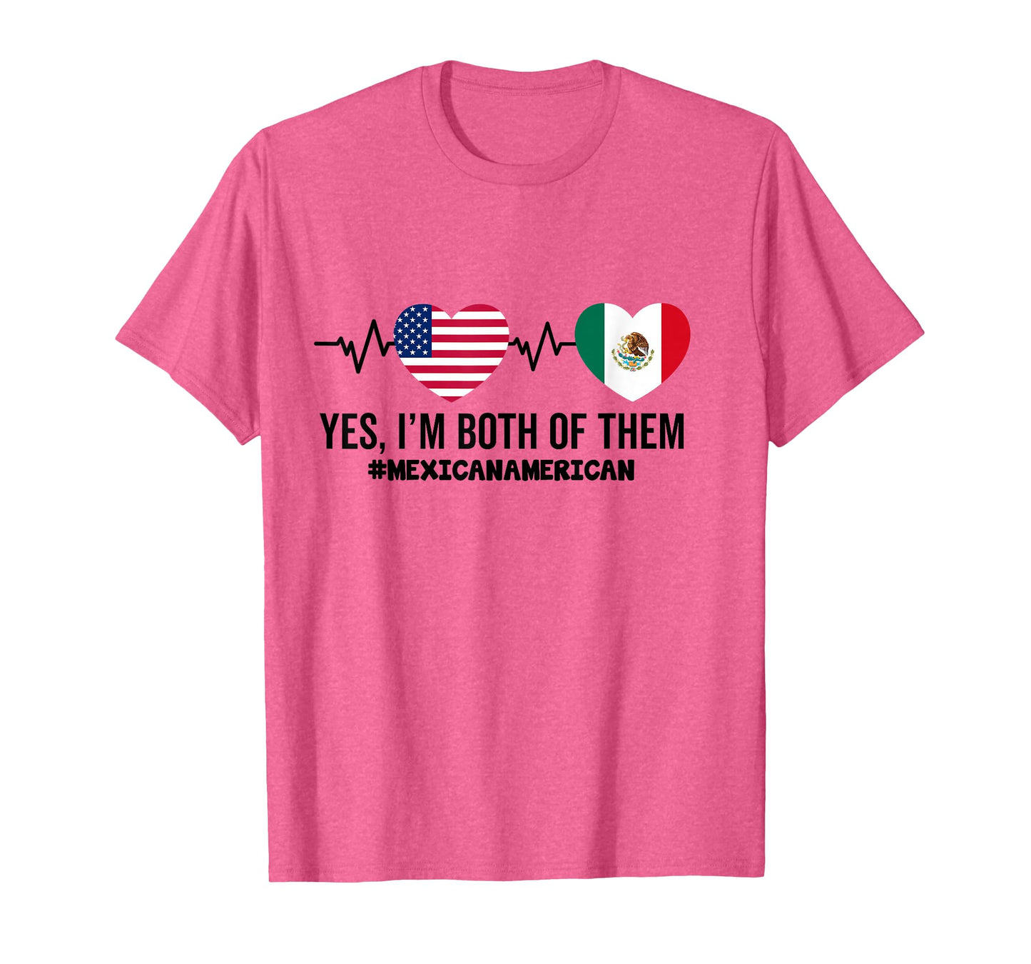 Mexican American Flag Love Proud Half Mexico USA Roots T-Shirt