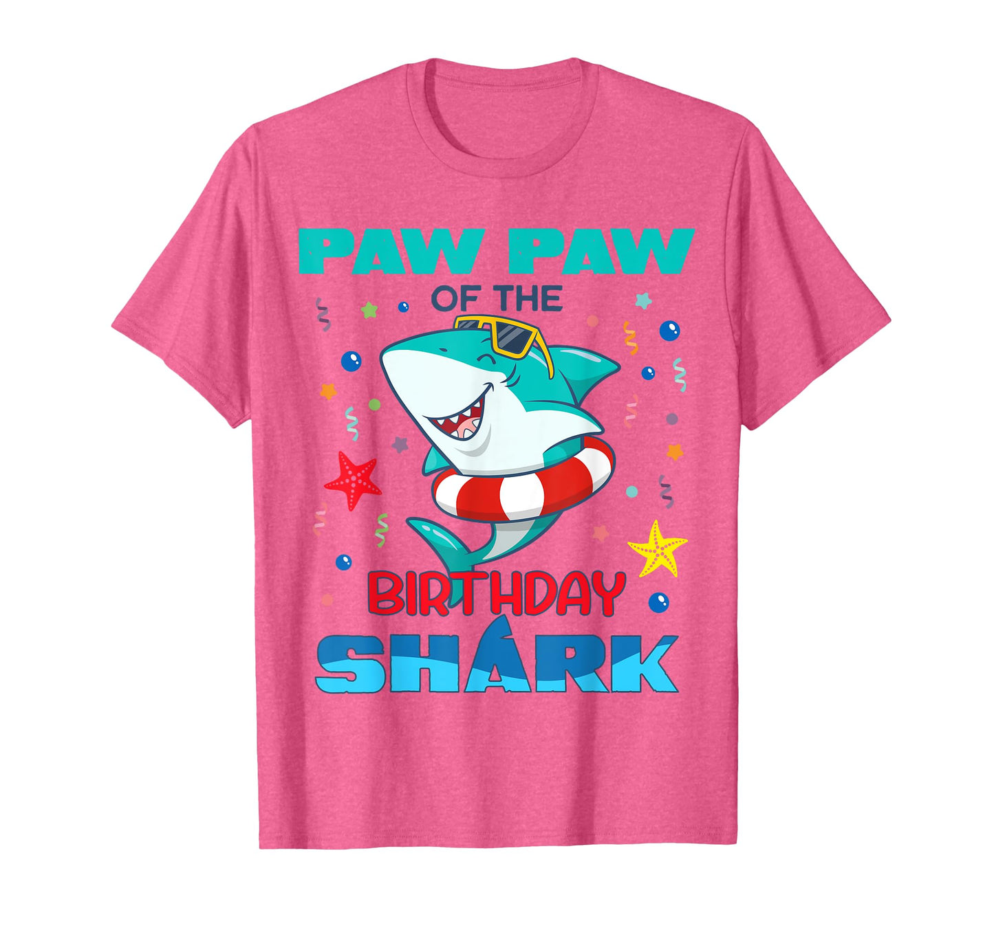Paw Paw Of The Birthday Shark Kids Party Family Matching T-Shirt