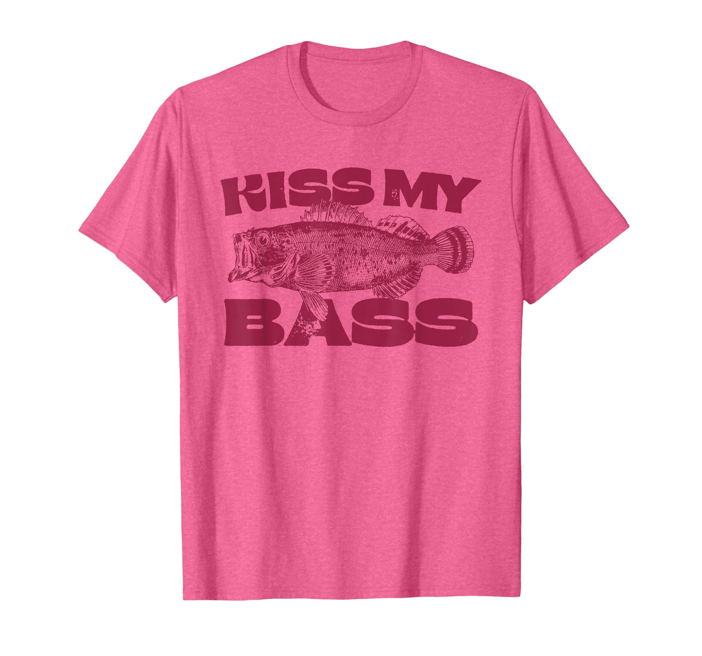 Funny Kiss My-Bass Fishing Lover Bass Fisher Womens Mens T-Shirt