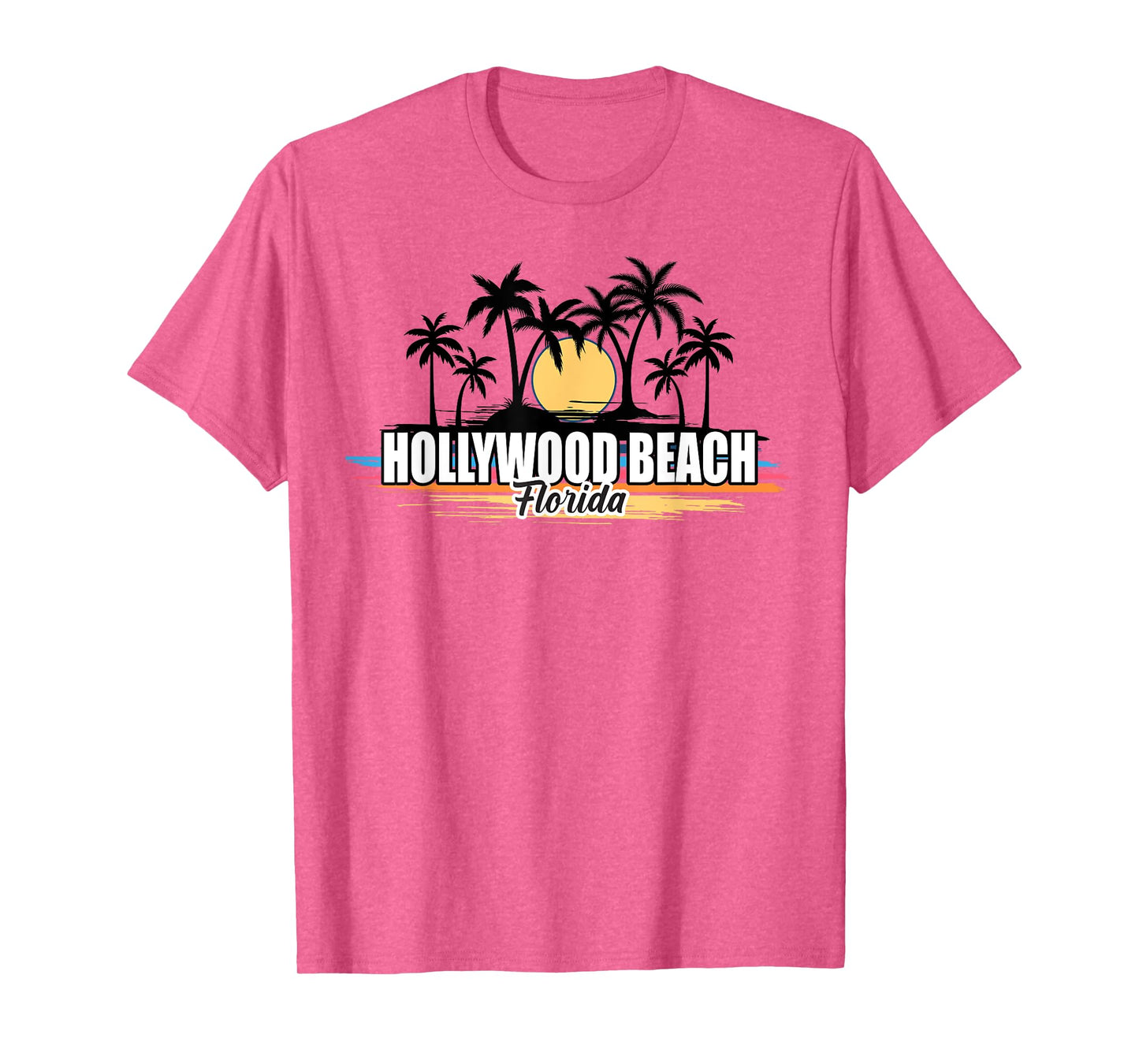 Hollywood Beach Florida Retro Surfing Beach T-Shirt
