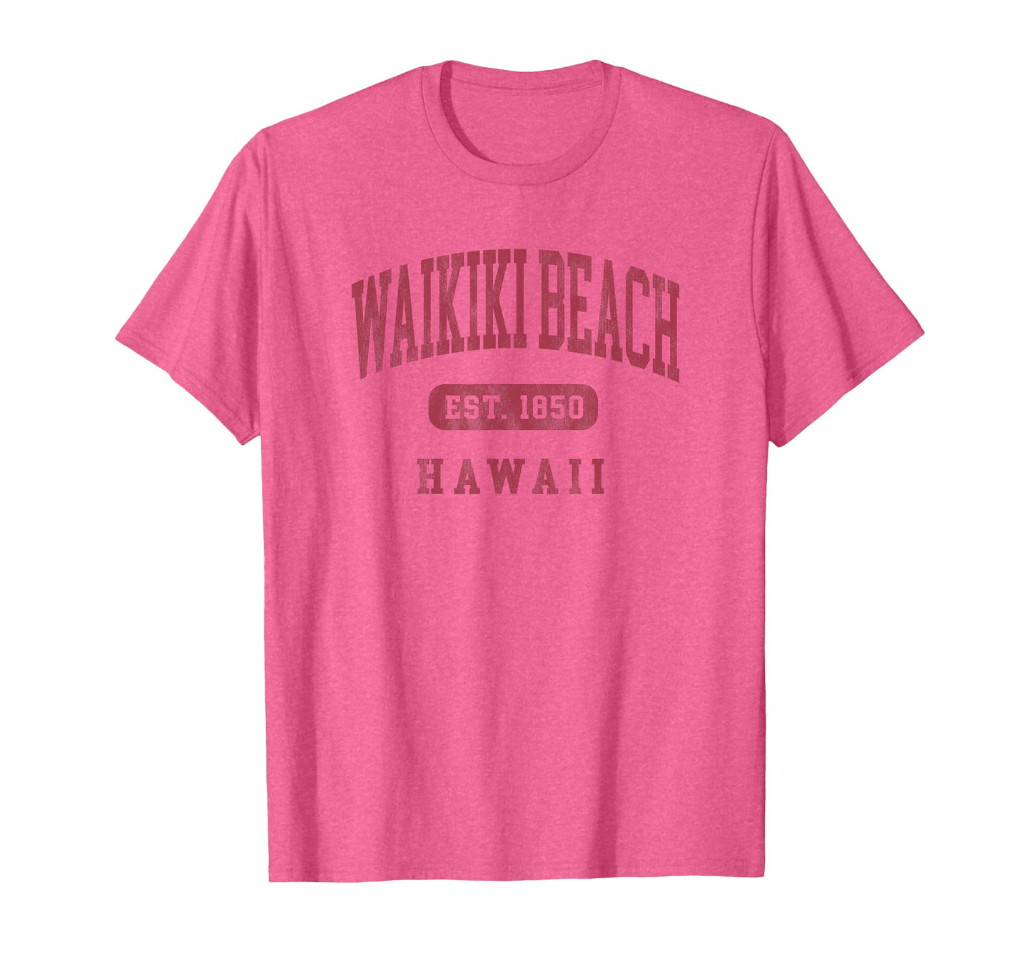 Waikiki Beach Hawaii Vintage Established 1850 Beach Souvenir T-Shirt