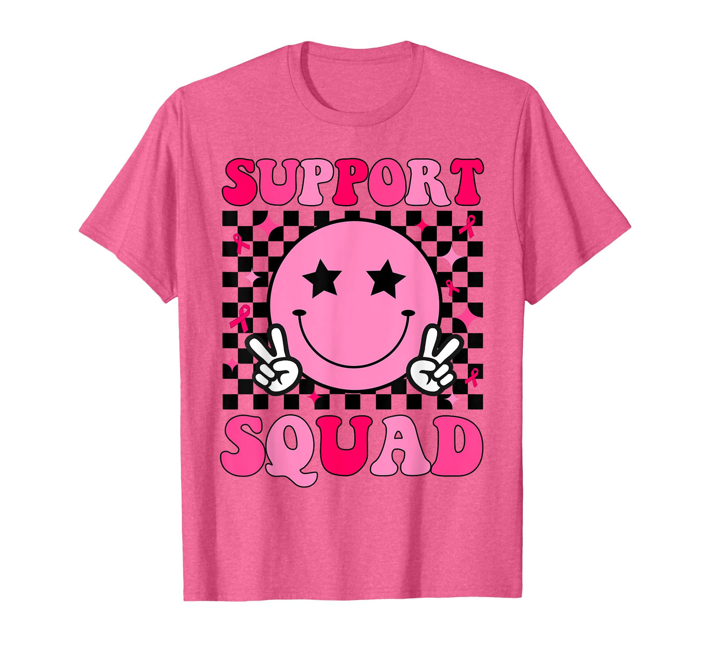 Retro Groovy Support Squad Breast Cancer Awareness T-Shirt