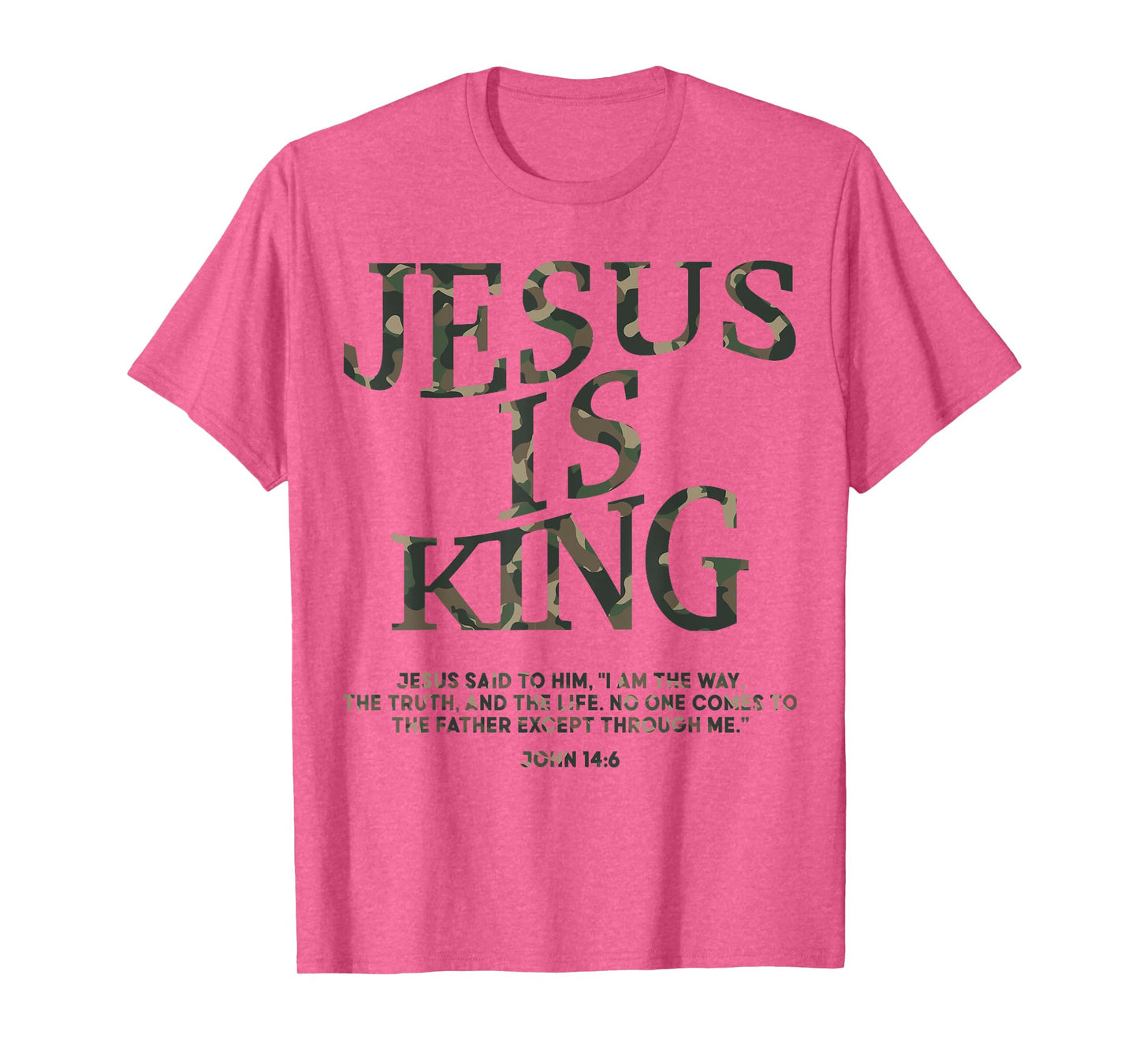 Camo Jesus Is King White Christian Youth Men God Son Brother T-Shirt