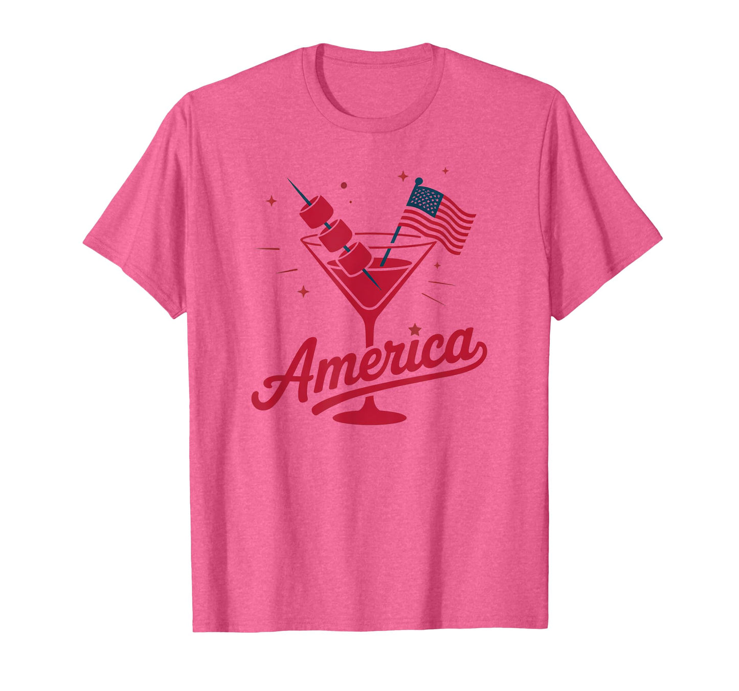 4th Of July Funny Hot Dog & Martini T-Shirt