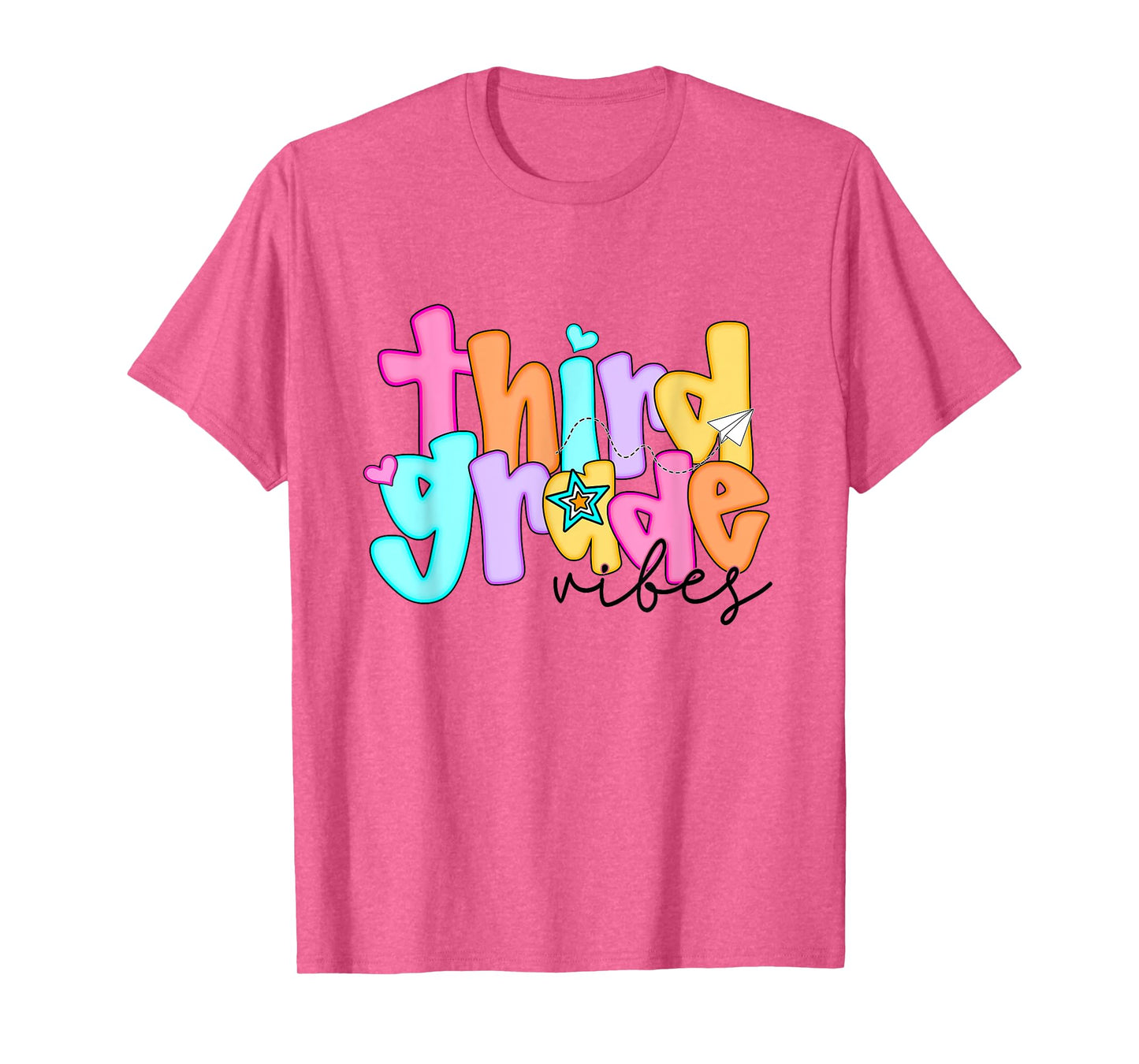Preppy Third Grade Vibes Teacher Girls Kids Back To School T-Shirt