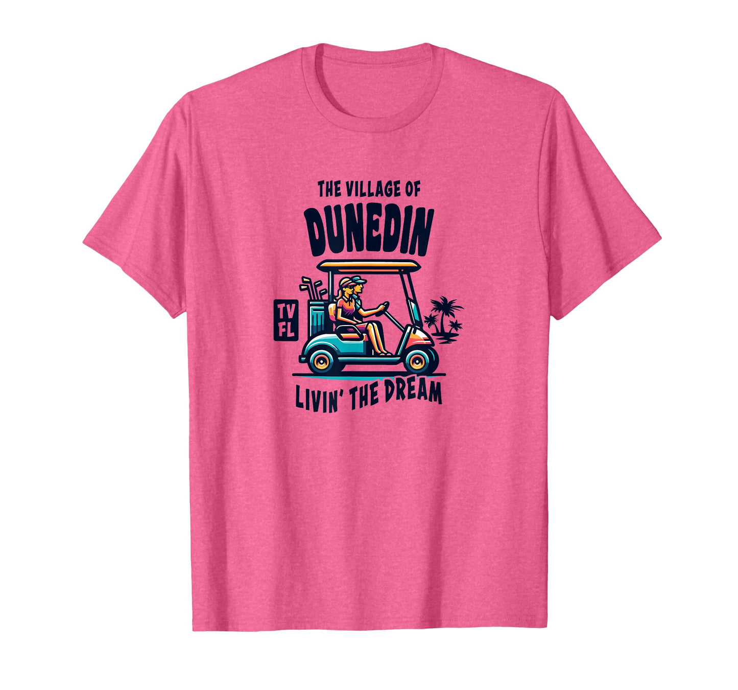 The Village of Dunedin Golf Cart Design T-Shirt