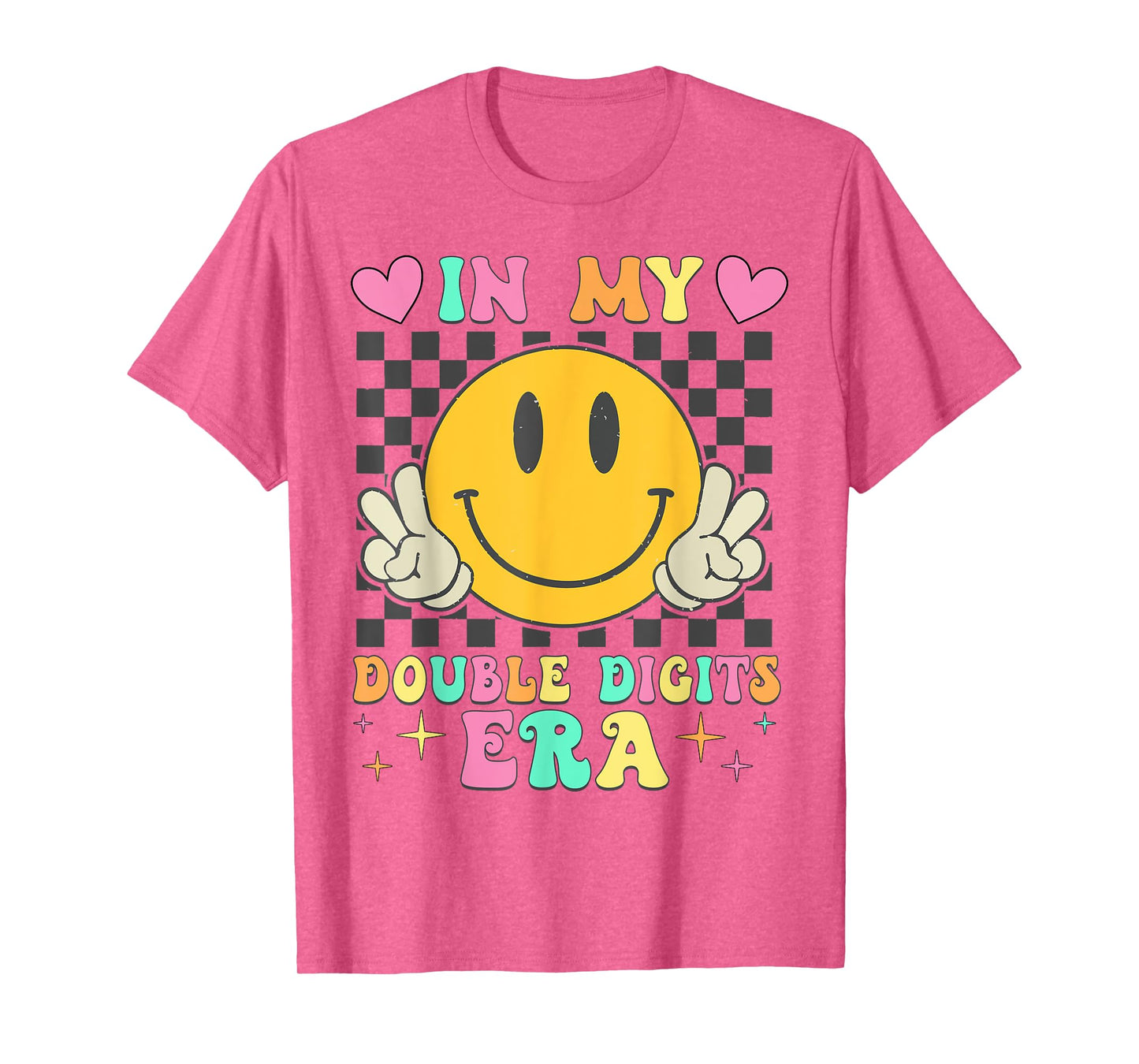 Birthday In My Double Digits Era Happy Face For Women Girls T-Shirt