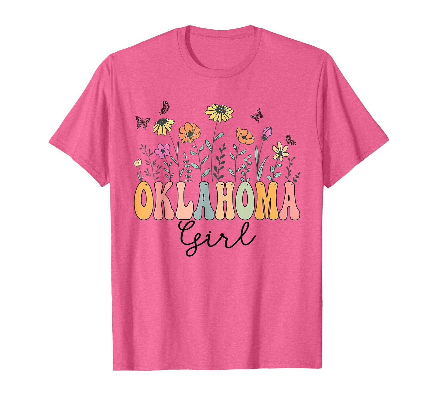 Oklahoma Girl Wildflower Groovy Oklahoma Lover T-Shirt