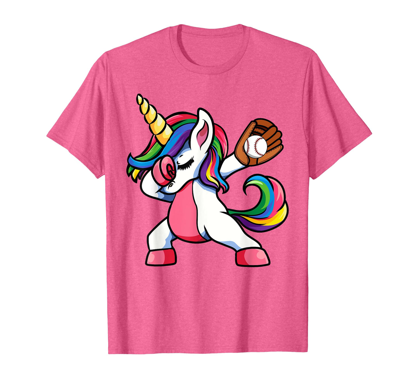 Girls Funny Dabbing Baseball Unicorn Apparel, Youth Dab T-Shirt