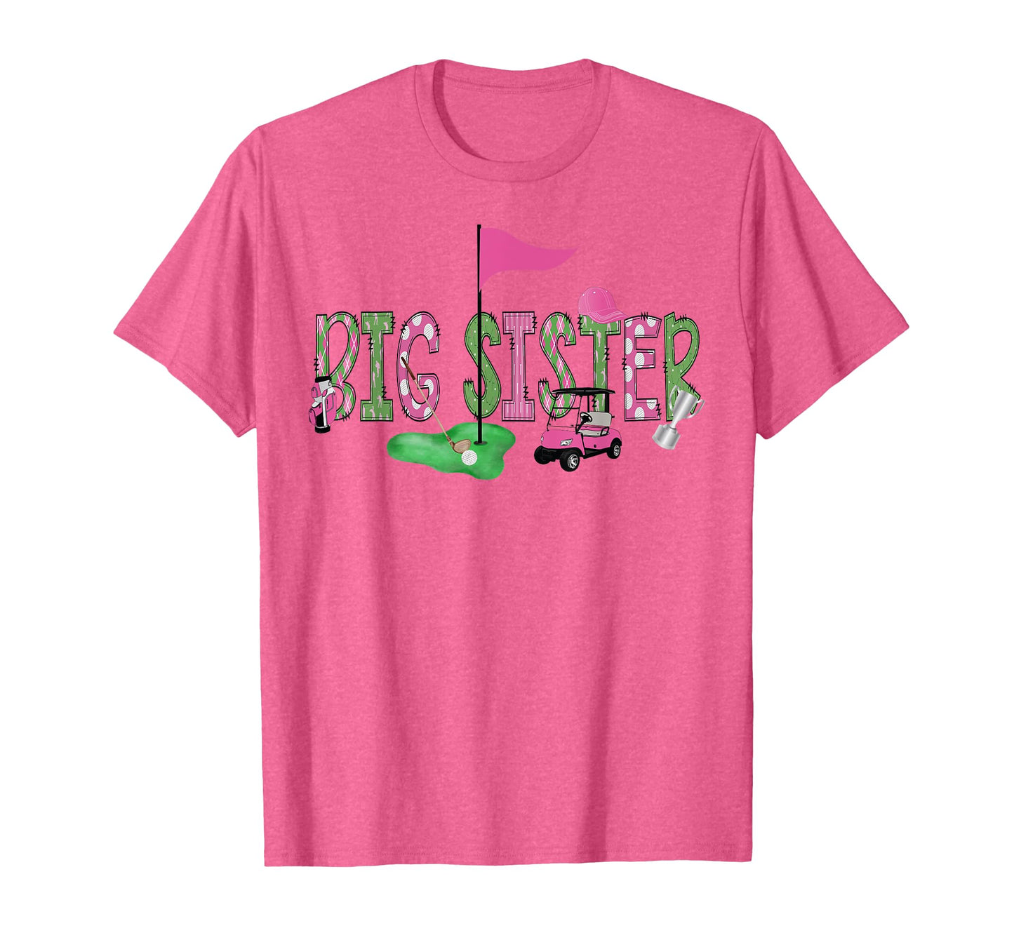 Golf Big Sister Pink Hole in One Golf 1St Birthday Girl T-Shirt