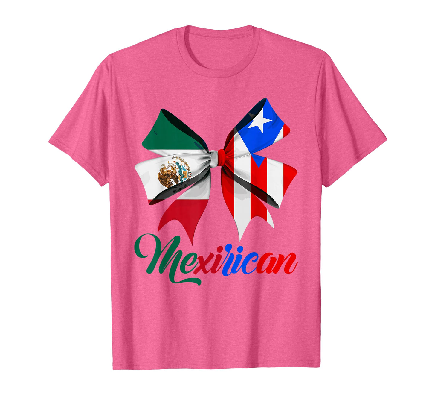 Mexirican Half Mexican Boricua Bow Hispanic Heritage Month T-Shirt