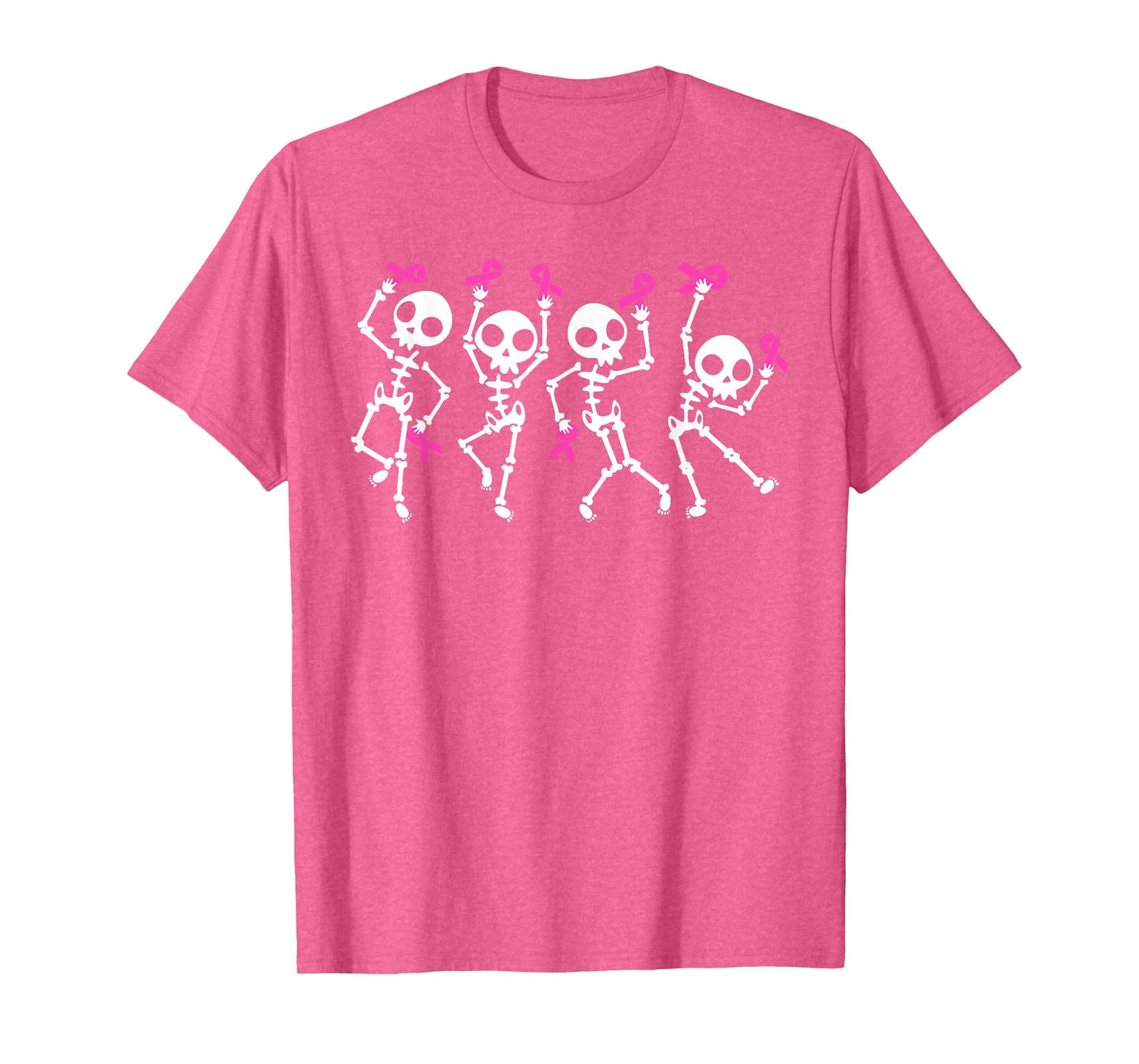Pink Ribbon Breast Cancer Awareness Skeleton Boys Men Kids T-Shirt