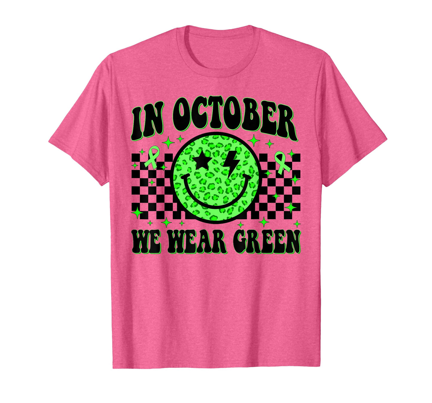 In October We Wear Green Ribon Smile Face Dwarfism Awareness T-Shirt