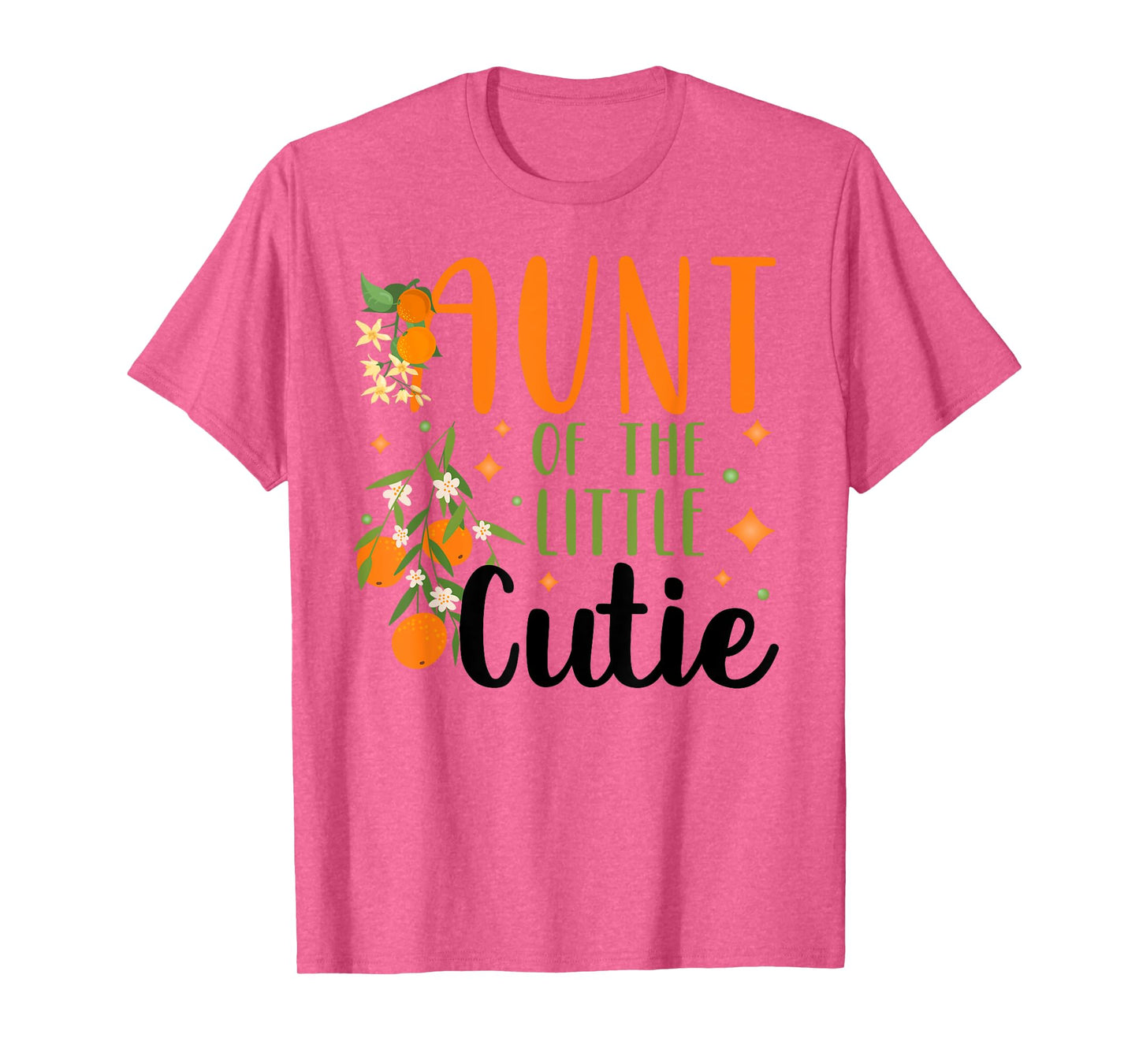 Aunt Little Cutie Baby Shower Orange 1st Birthday Party T-Shirt