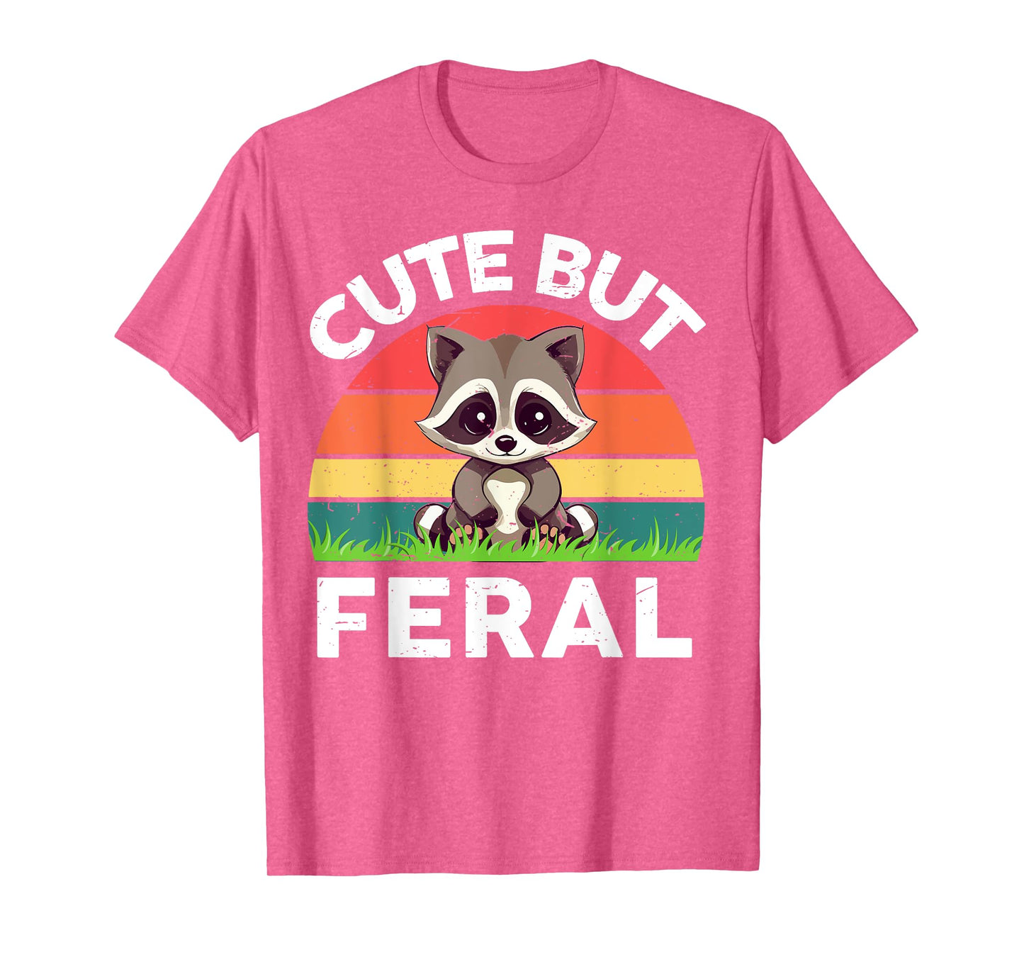 Vintage Cute But Feral Toddler Boy Girl Funny Raccoon Retro T-Shirt