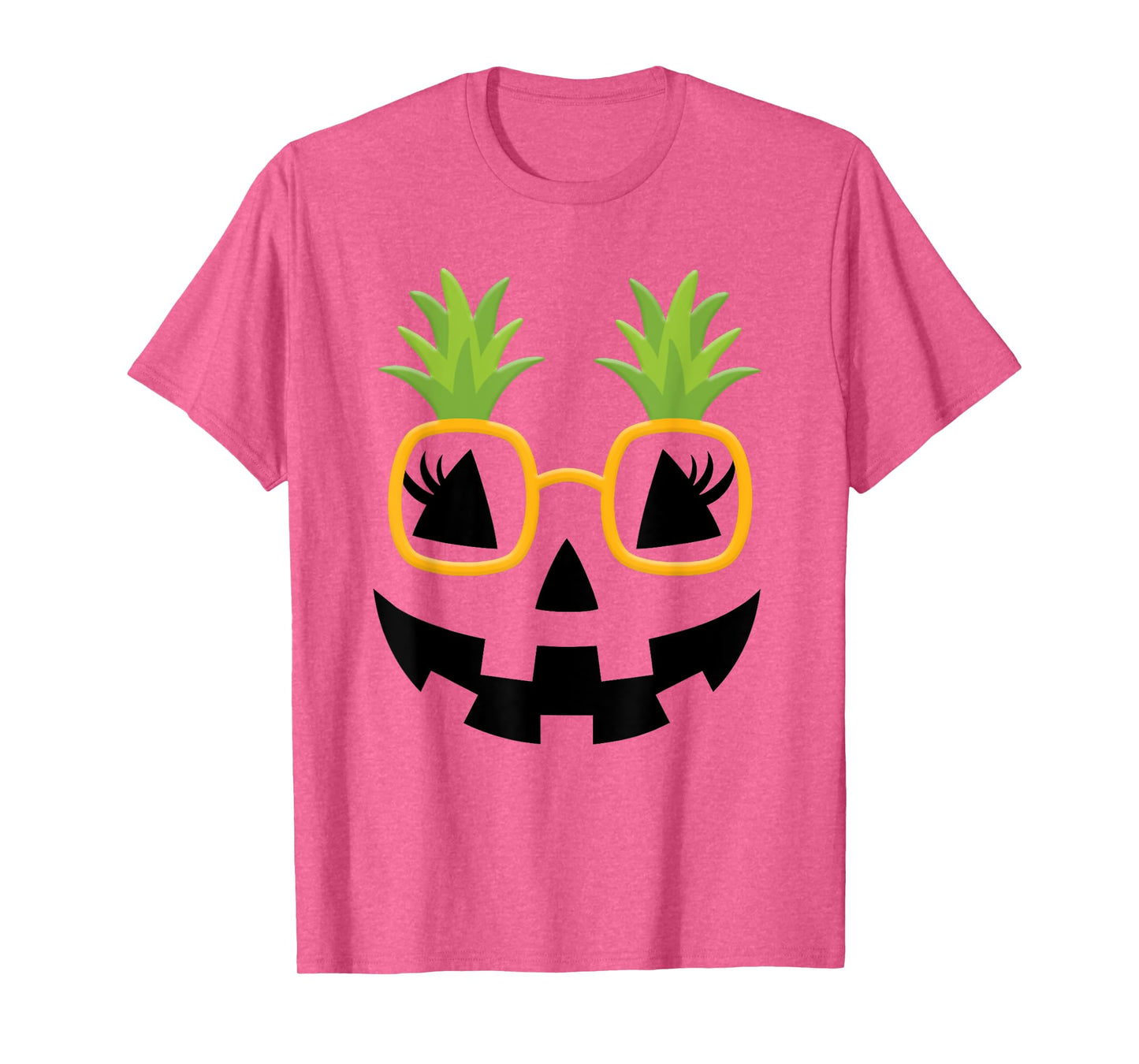 Jack O Lantern Face Pumpkin Halloween Cute Pineapple Glasses T-Shirt