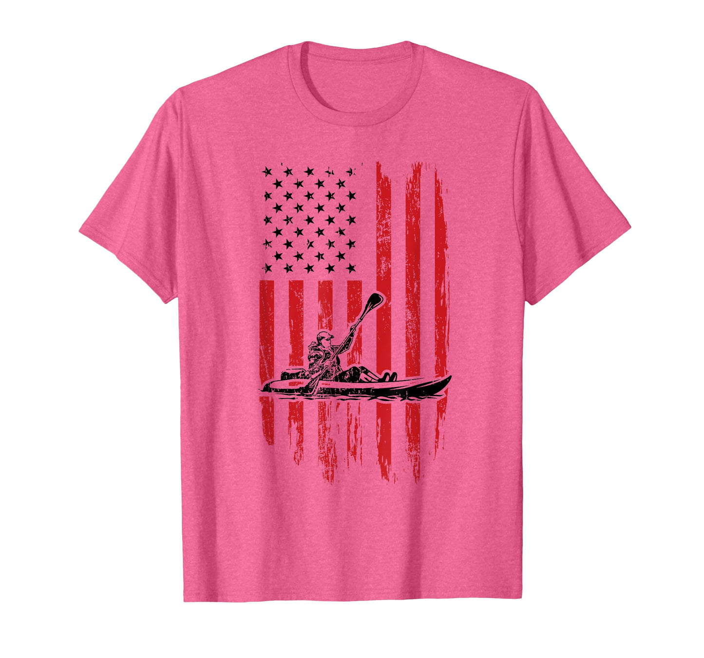 Kayak Paddle USA Flag American Kayaking 4th Of July Lovers T-Shirt