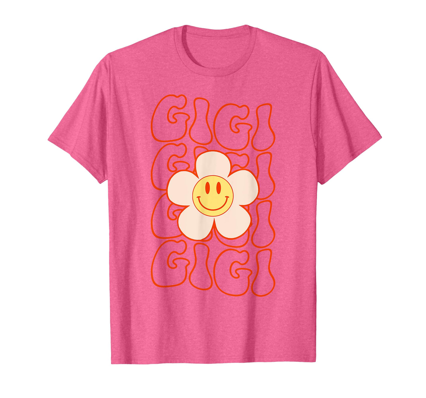Retro Groovy Gigi Happy Face Smile Cute Daisy Flower Grandma T-Shirt