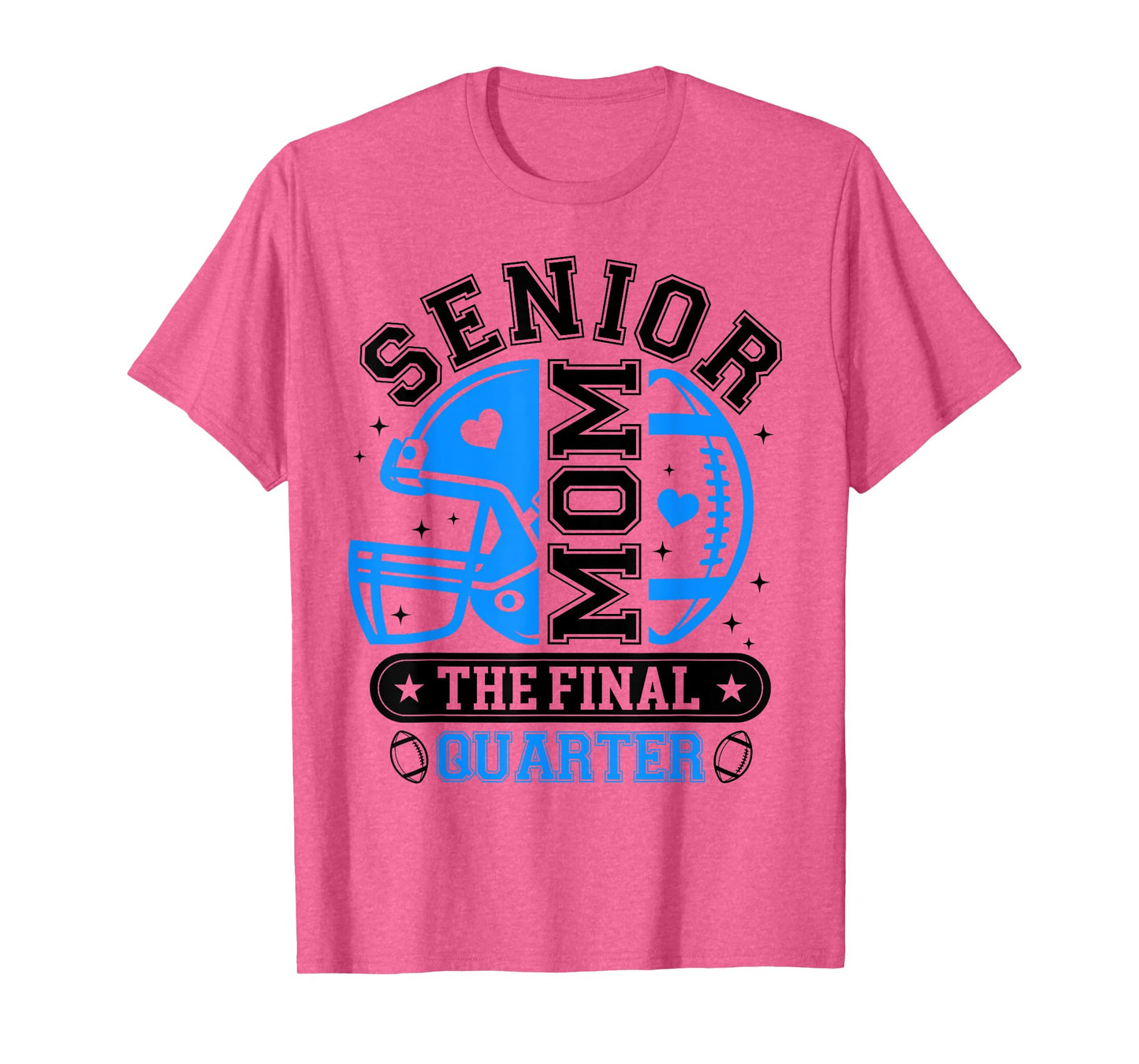 Football Senior Mom 2026 The Final Quarter Blue Black Vibes T-Shirt