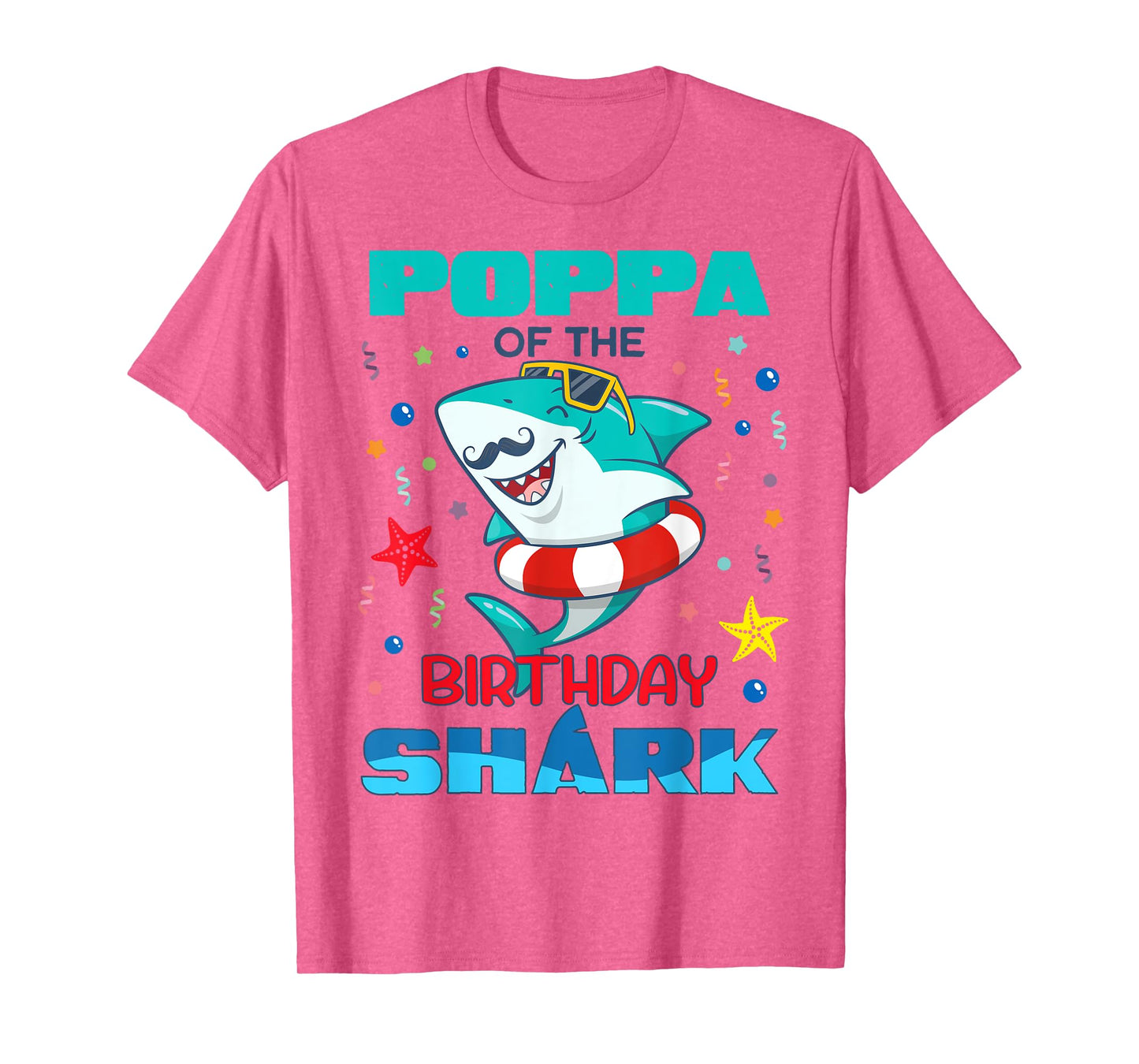 Poppa Of The Birthday Shark Kids Party Family Matching T-Shirt