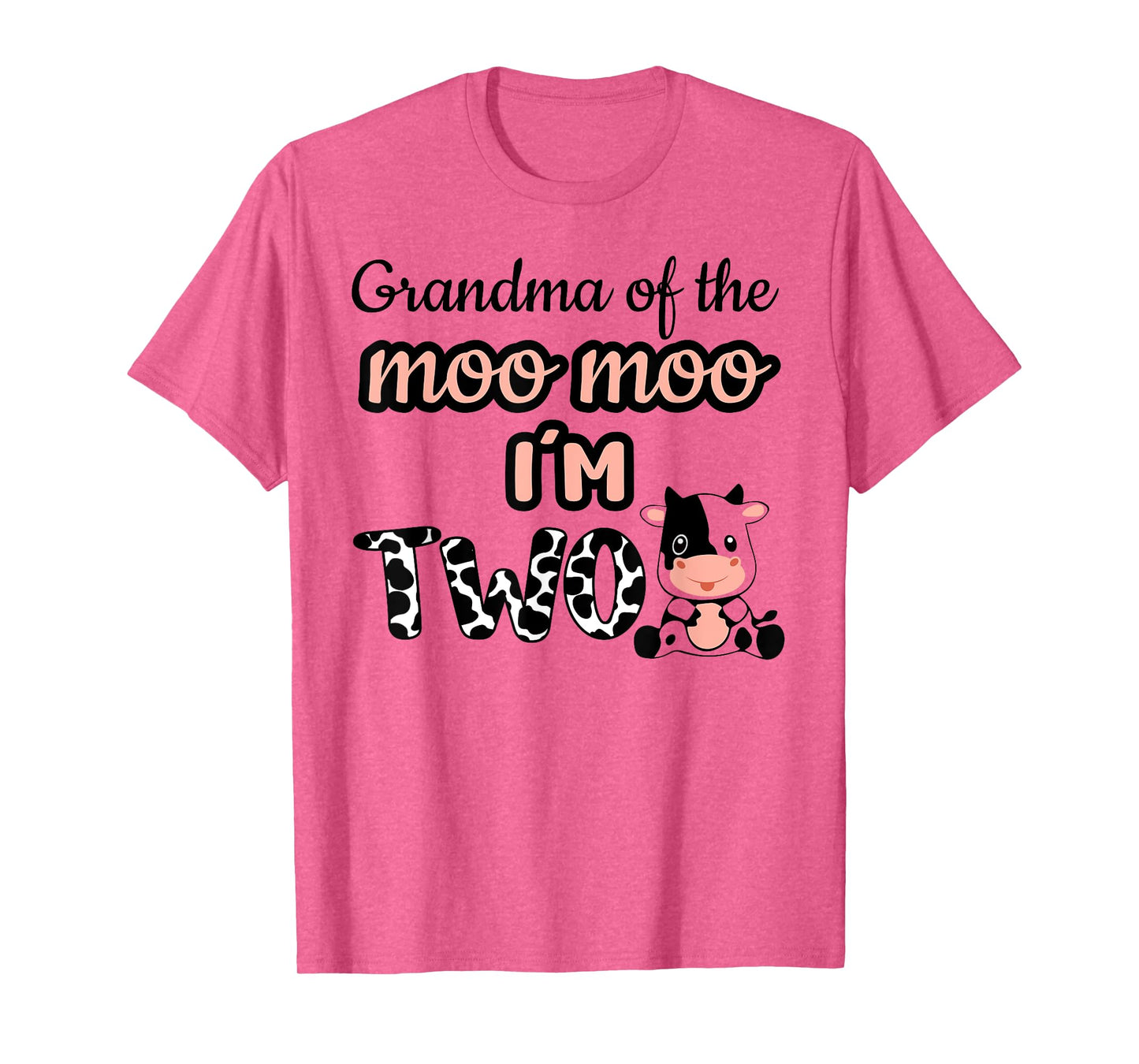 Grandma of the Moo Moo I'm Two Cow Farm Animal 2nd Birthday T-Shirt