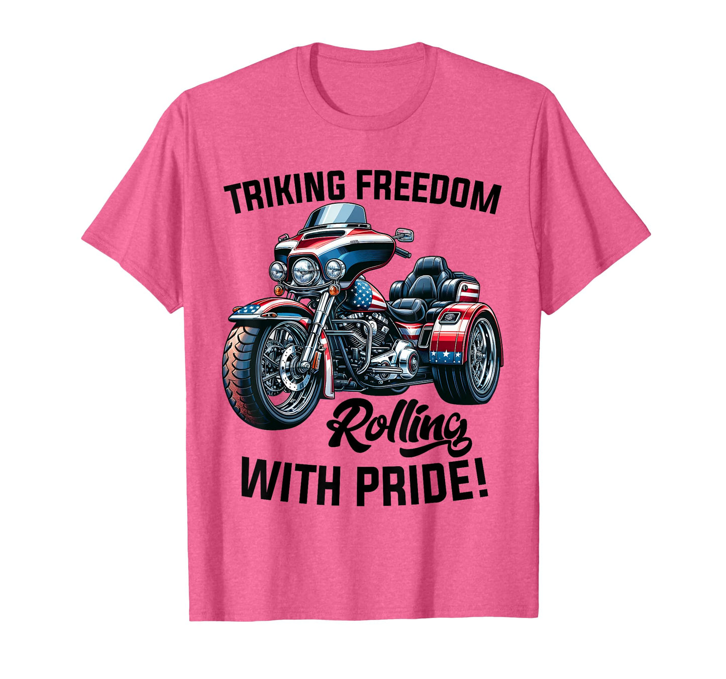 USA Trike Motorcycle Patriotic American Flag Trike Dad T-Shirt