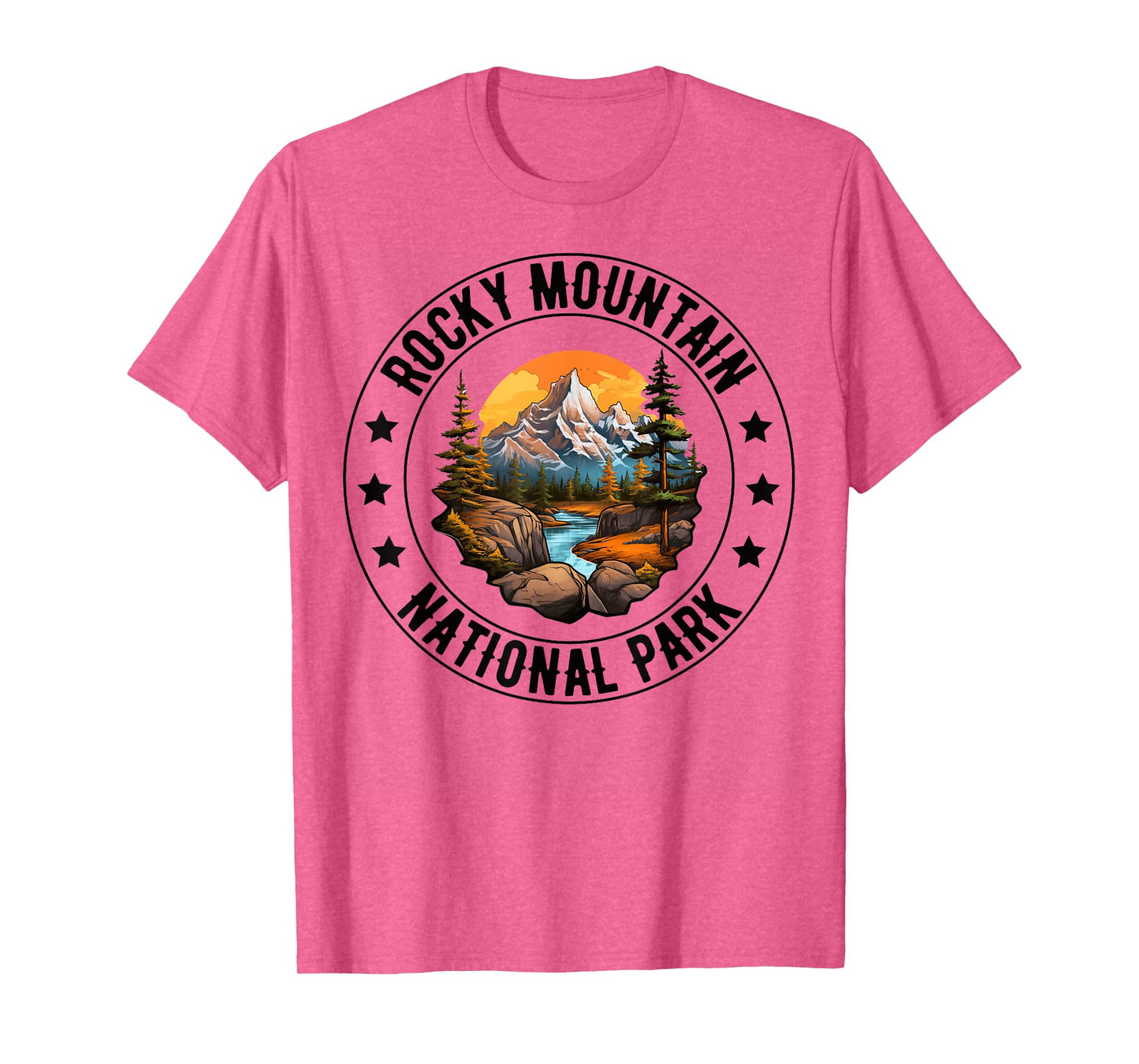 Retro Rocky Mountain National Park Hiking Camping Outdoor T-Shirt