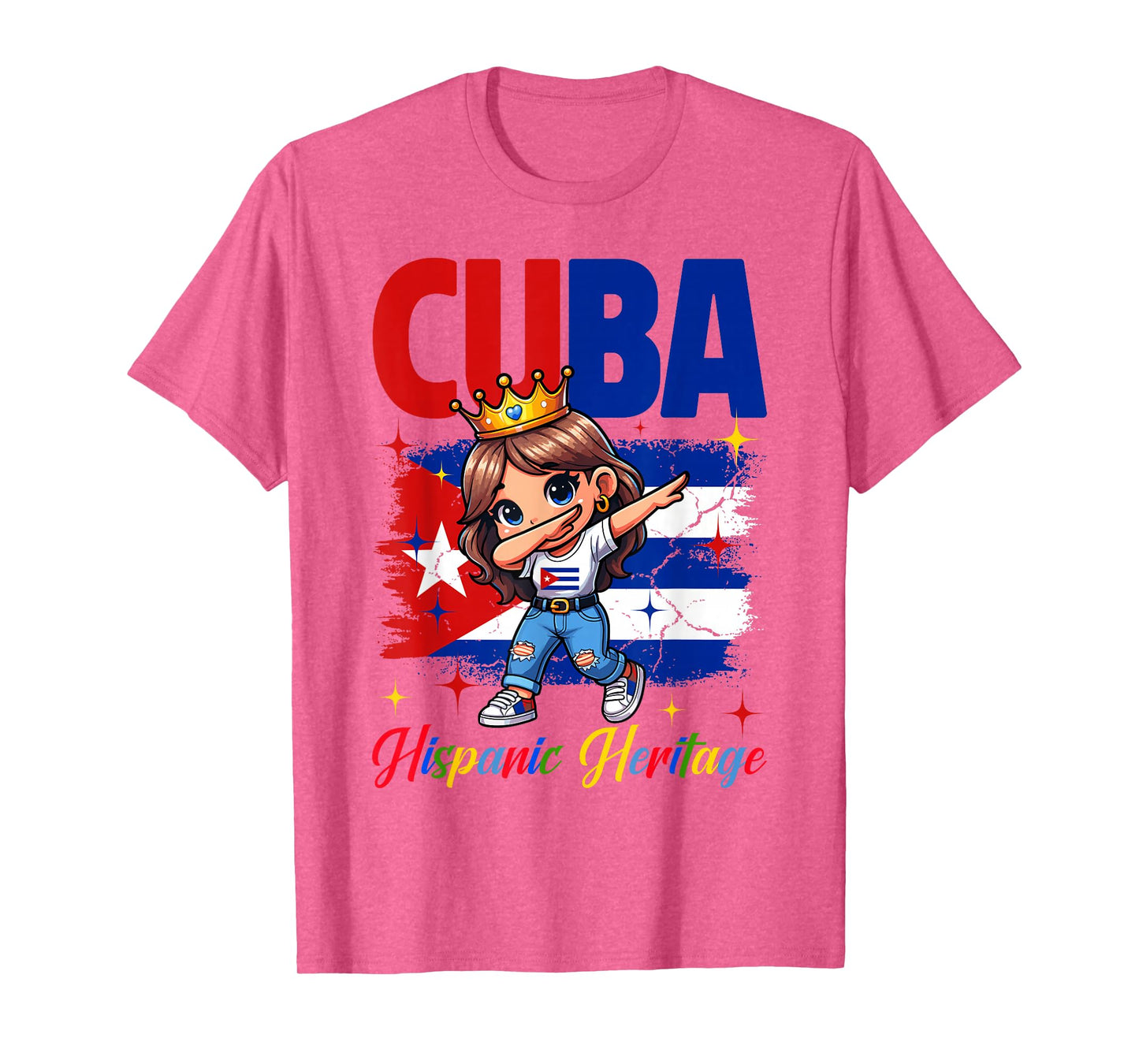 Cuba Hispanic Heritage Month Cuban Flag Latino Girls Kids T-Shirt