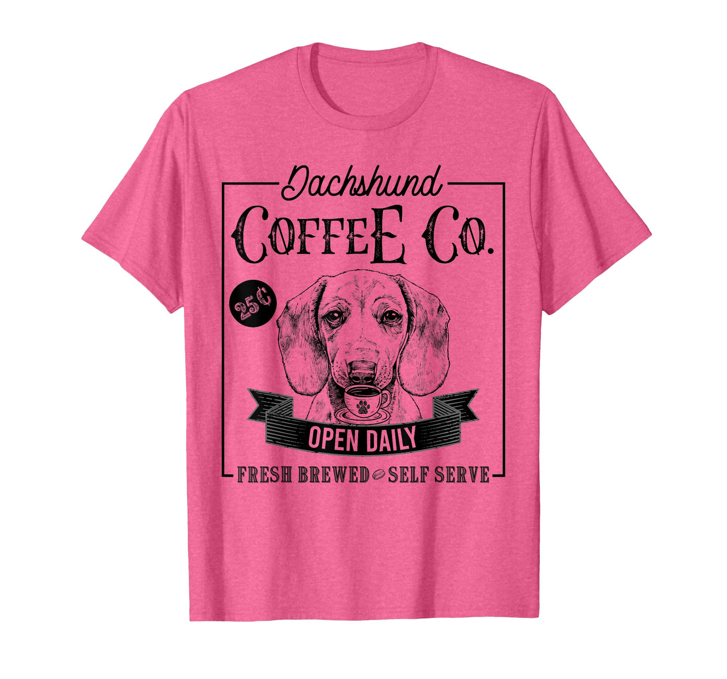 Retro Dachshund Coffee Funny Wiener Dog Mom Coffee Lover T-Shirt for Men Women Kids