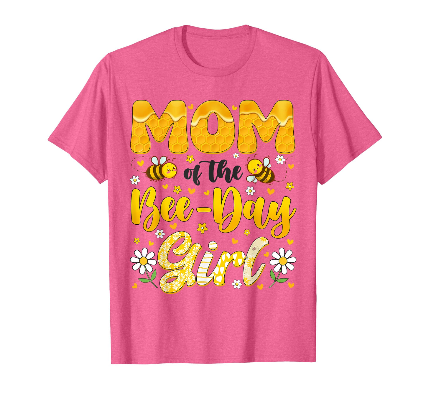 Mom Of The Bee Day Girl Flower Birthday Family Matching T-Shirt