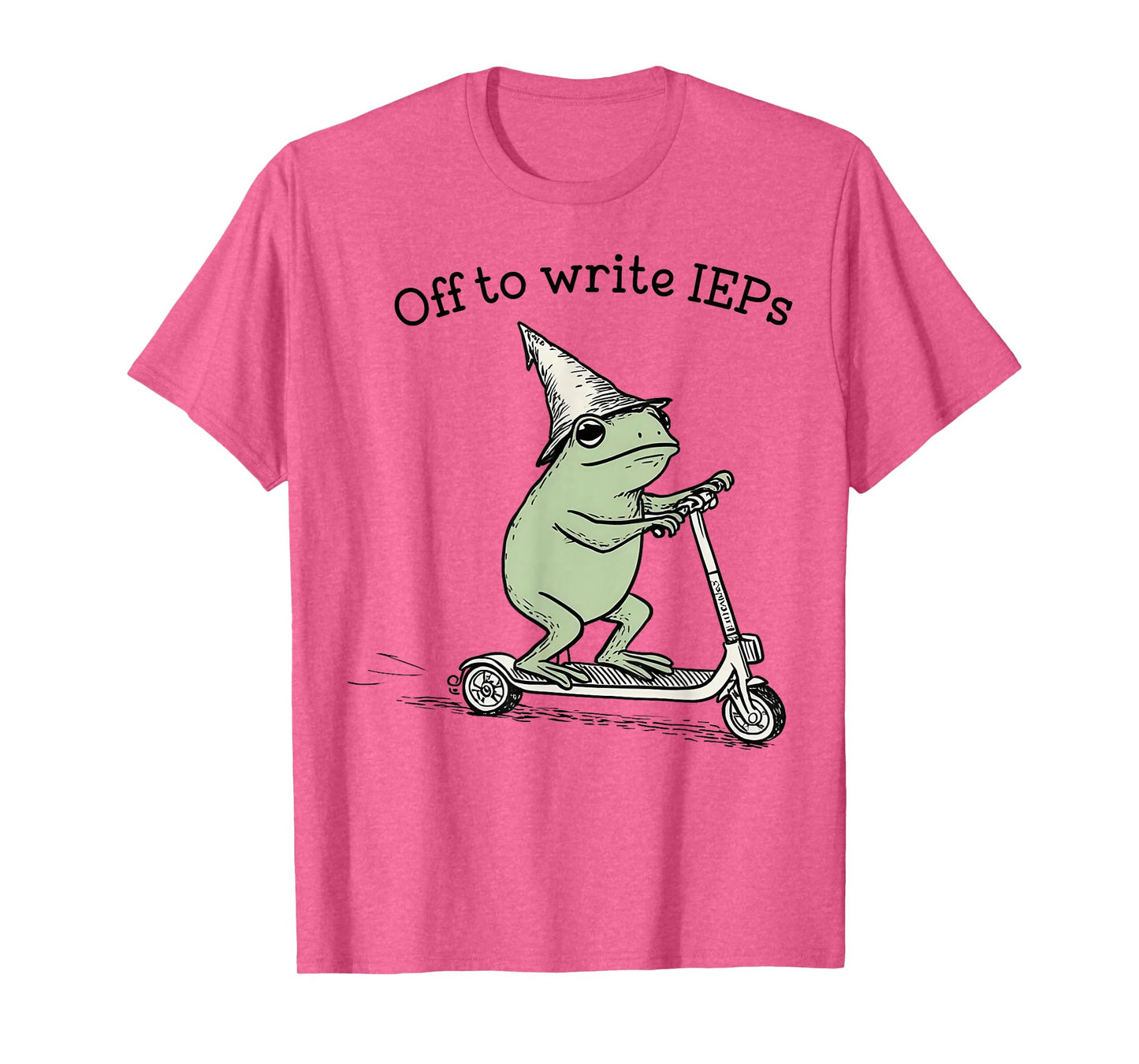 Off to Write IEPs - School Psychologist IEP Frog Scooter T-Shirt