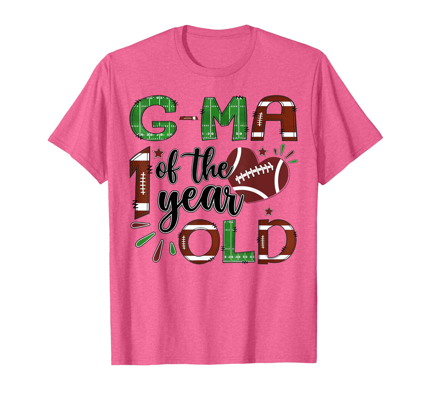 G-Ma Of The 1 Year Old Football 1St Year Down Birthday T-Shirt