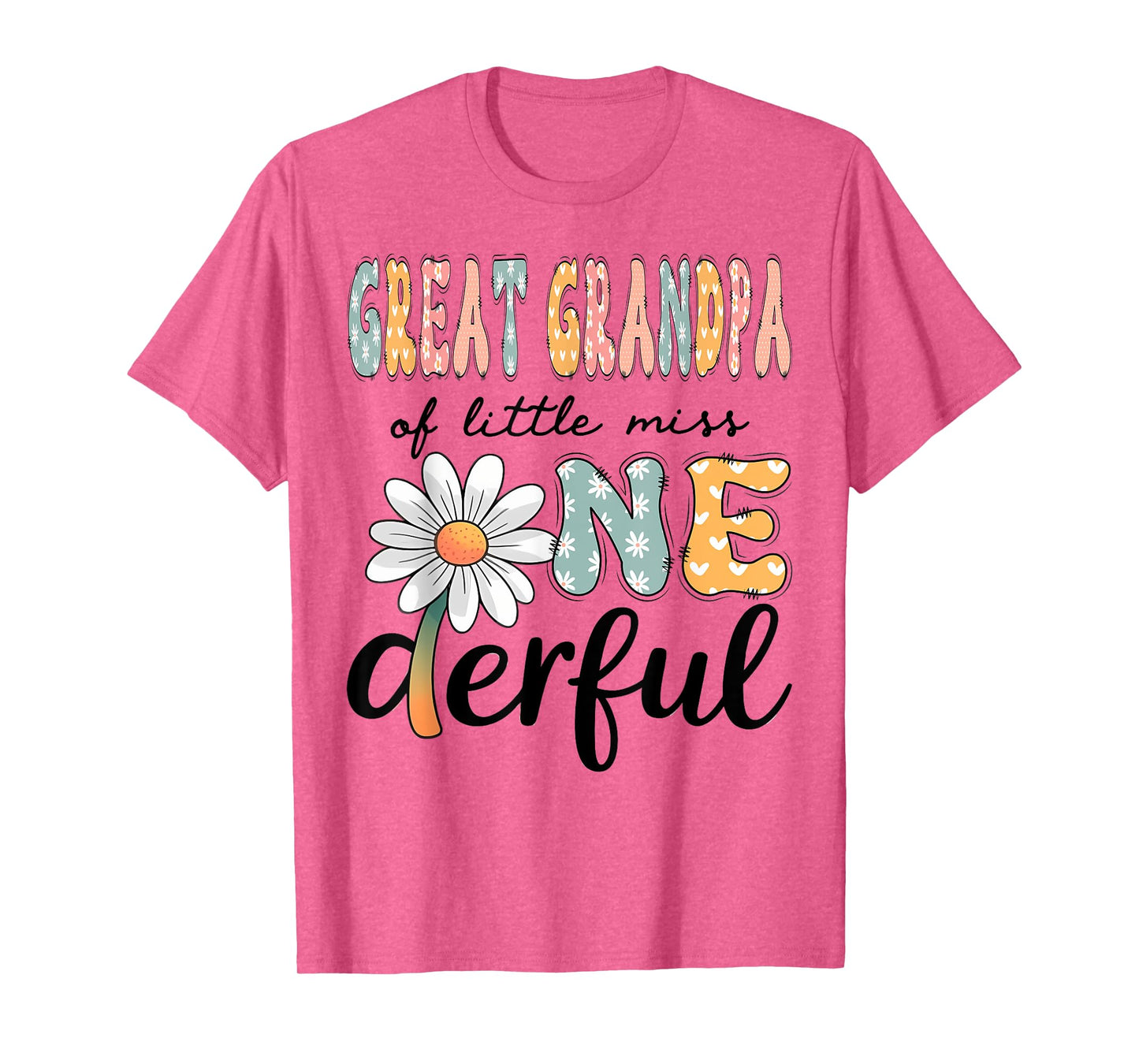 Great Grandpa Of Little Miss Onederful 1St Birthday Daisy T-Shirt