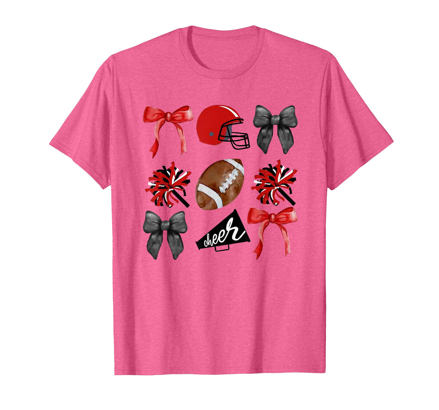 Cheer Coquette Bow American Football Autumn Thanksgiving T-Shirt