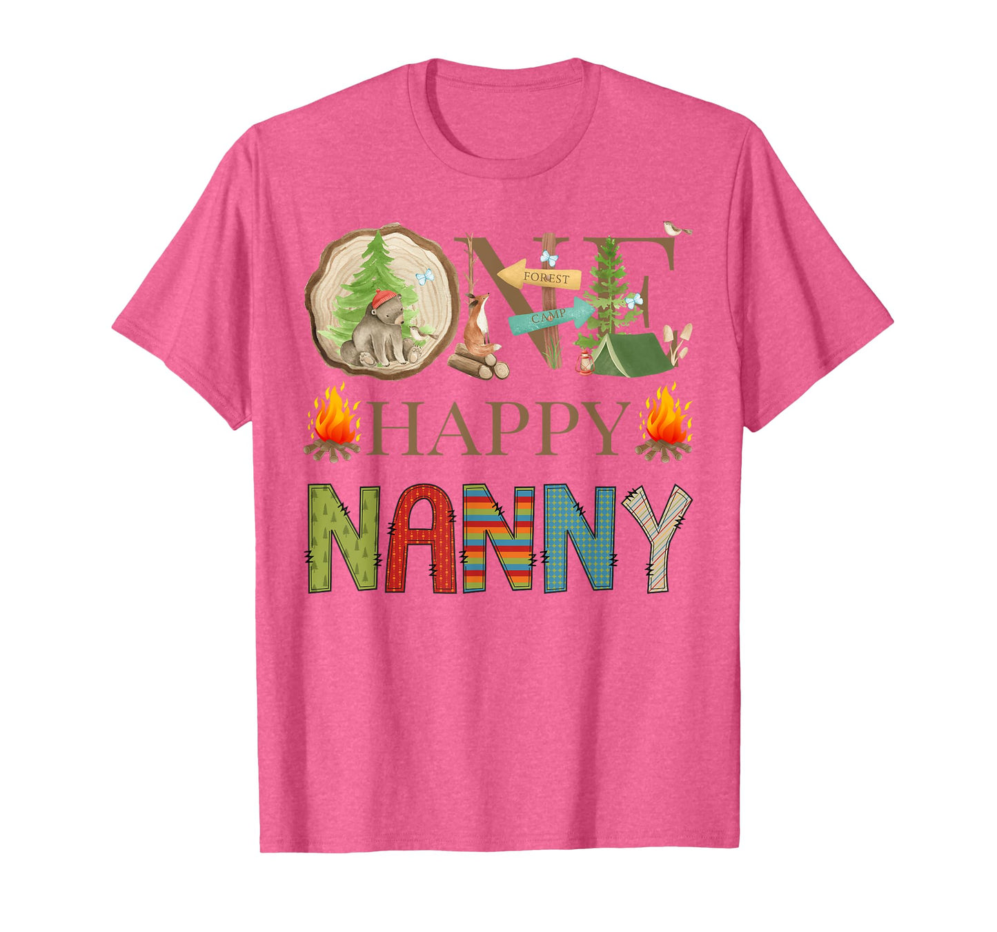 One Happy Nanny Camper First Birthday Camping Bear T-Shirt