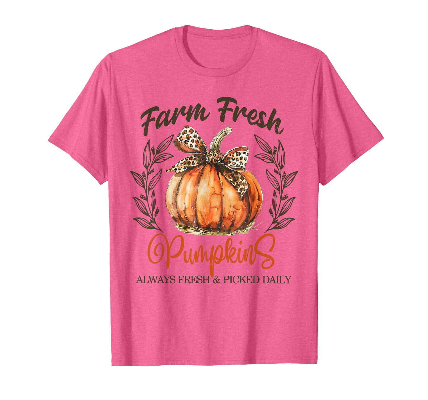 Farm Fresh Pumpkins Coquette Bow Autumn Fall Thanksgiving T-Shirt