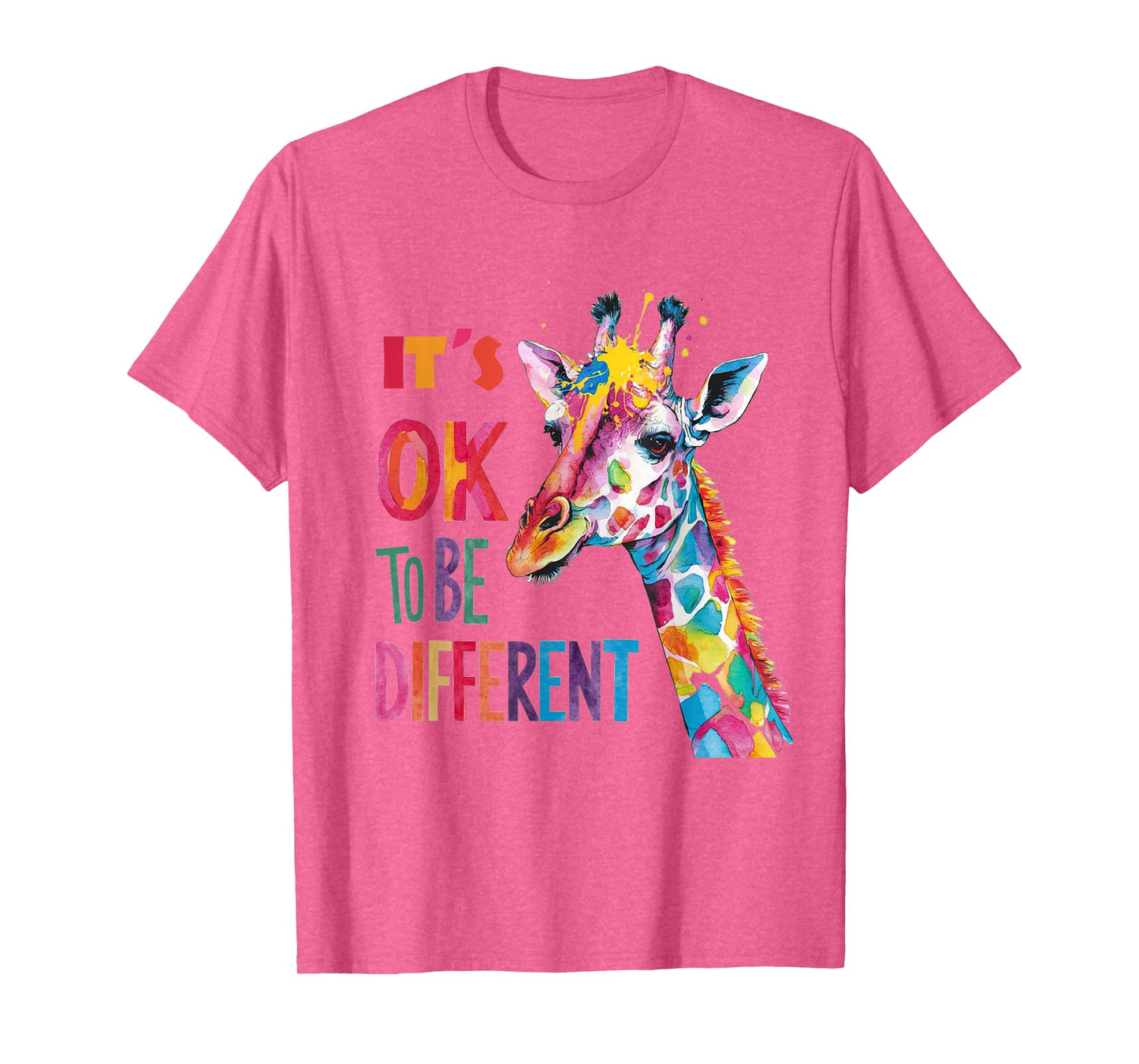 Autism Awareness Giraffe Animal Lover Its Ok To Be Different T-Shirt